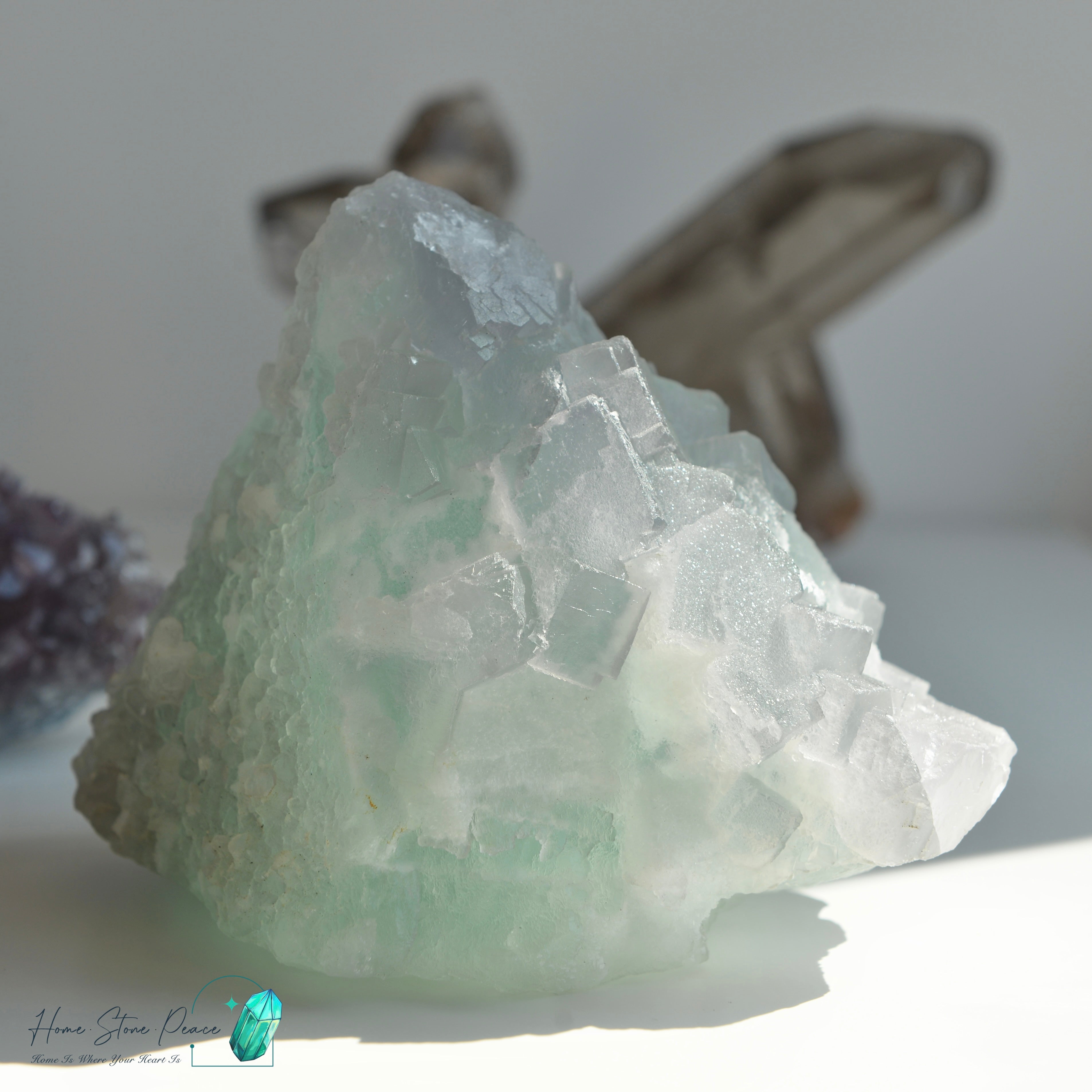 綠紫螢石小山丘連底座 Green and Purple Fluorite Mountain with Stand