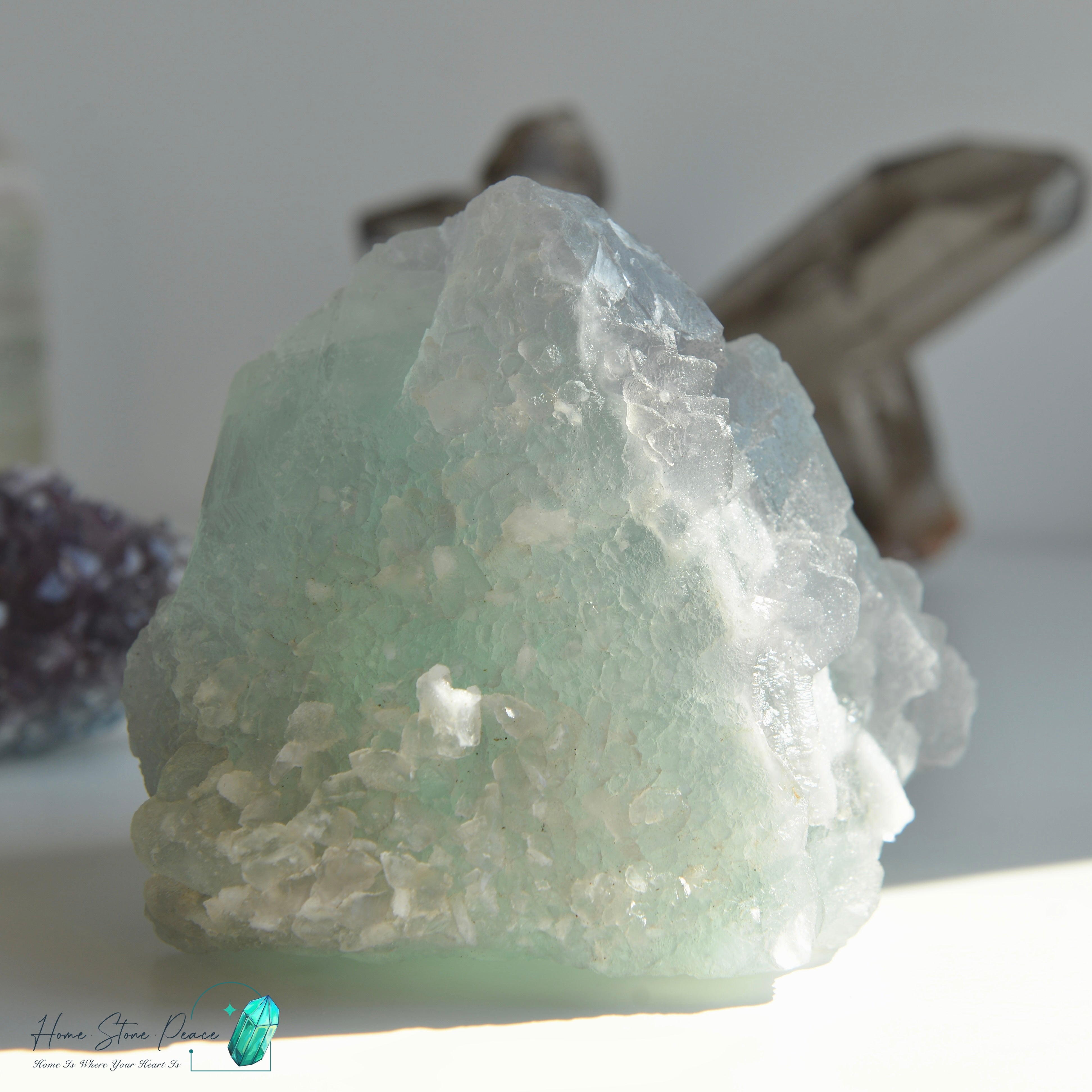 綠紫螢石小山丘連底座 Green and Purple Fluorite Mountain with Stand