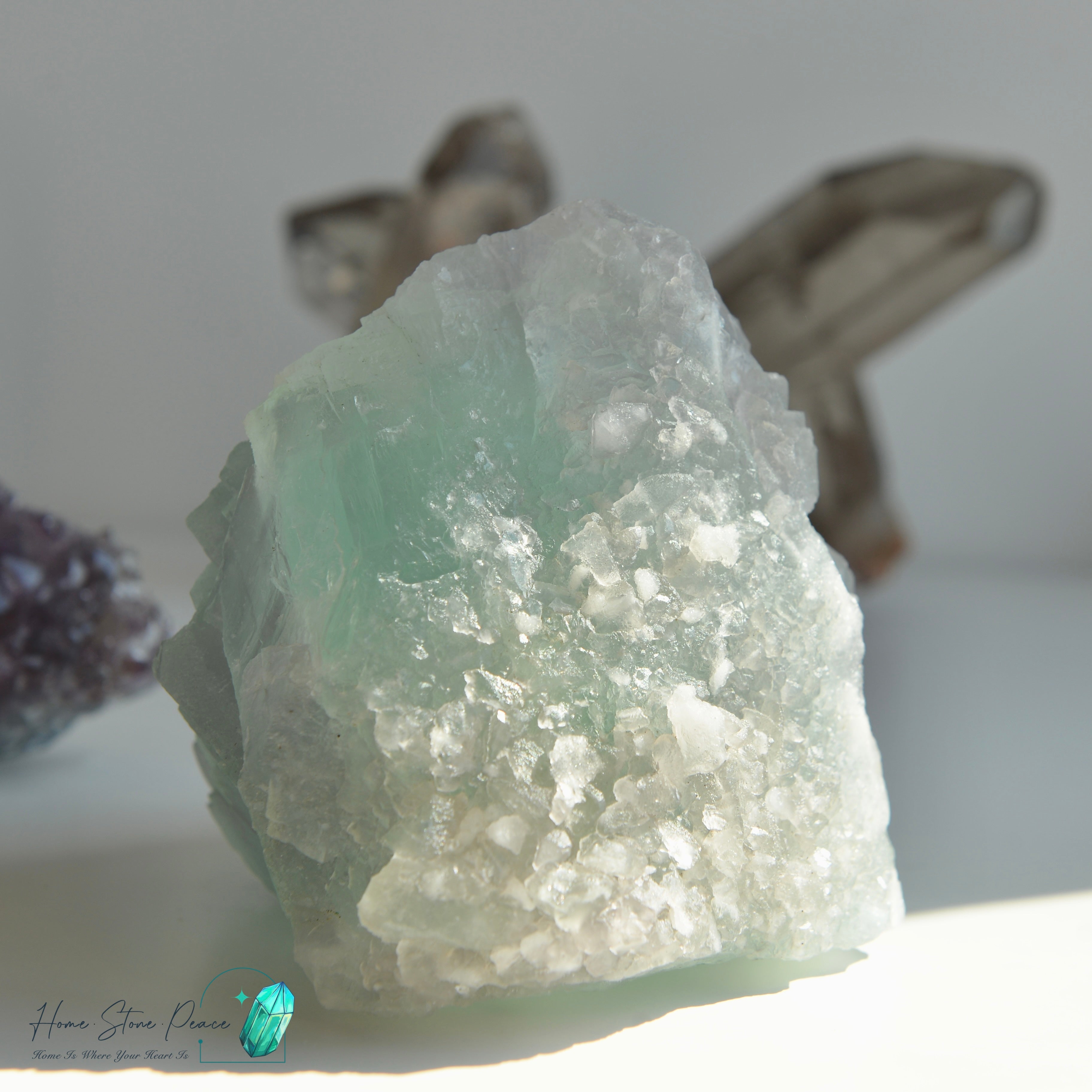 綠紫螢石小山丘連底座 Green and Purple Fluorite Mountain with Stand