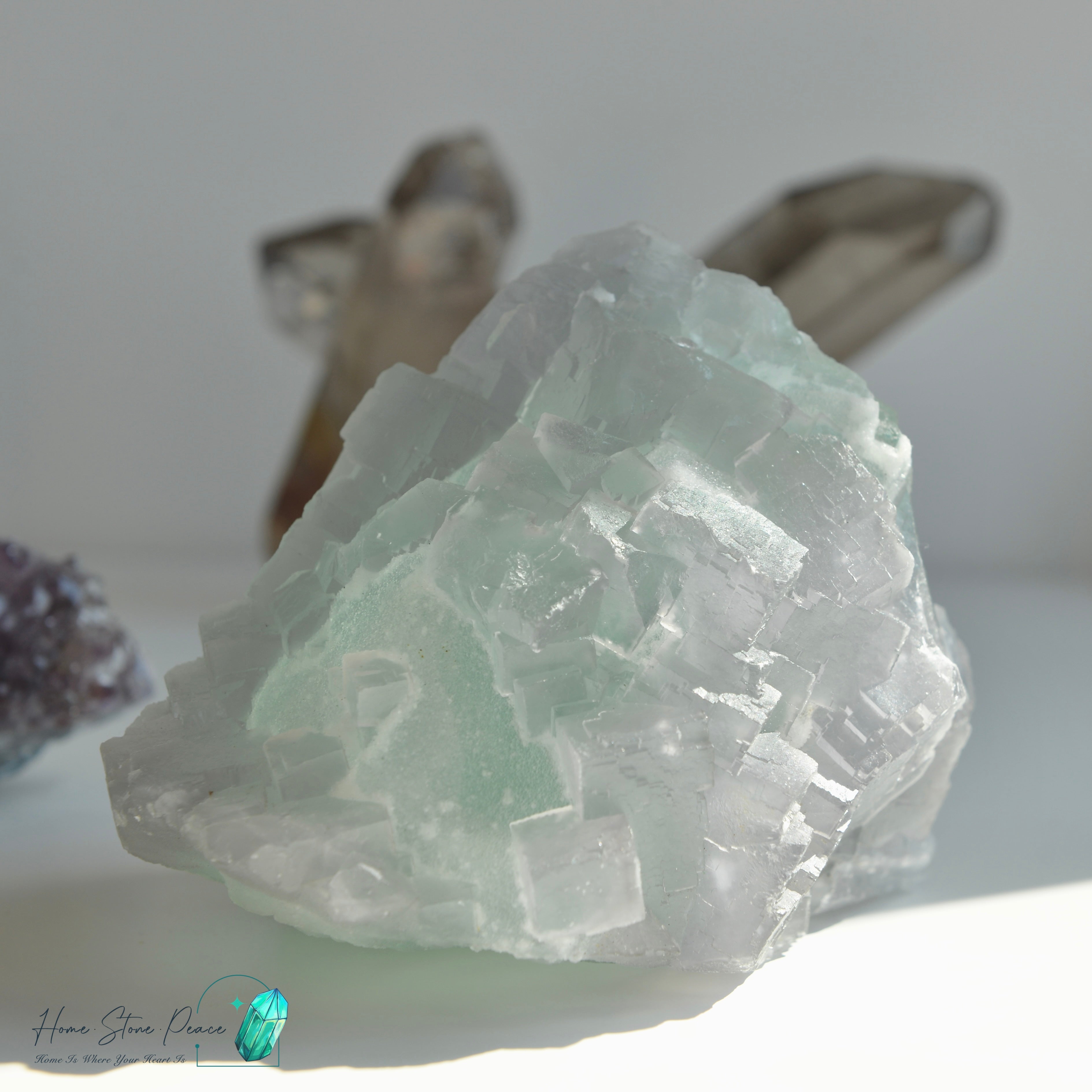 綠紫螢石小山丘連底座 Green and Purple Fluorite Mountain with Stand