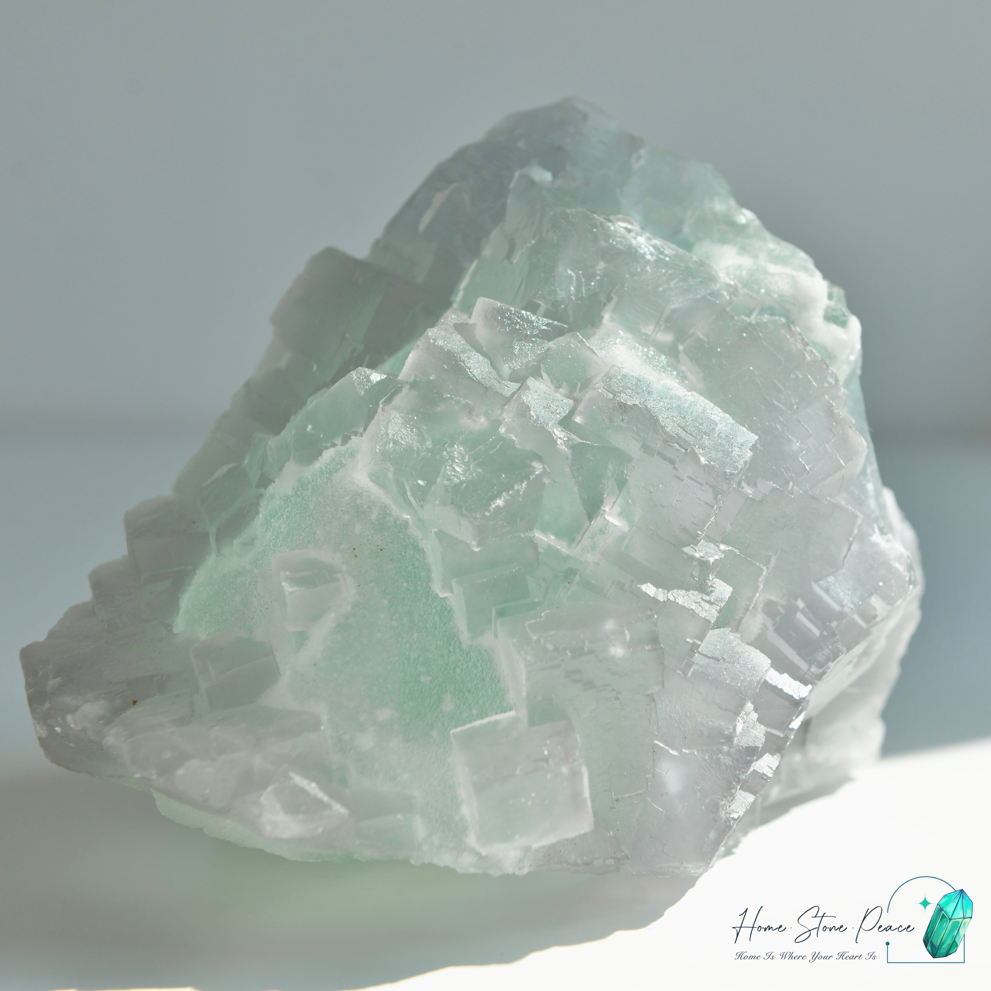 綠紫螢石小山丘連底座 Green and Purple Fluorite Mountain with Stand