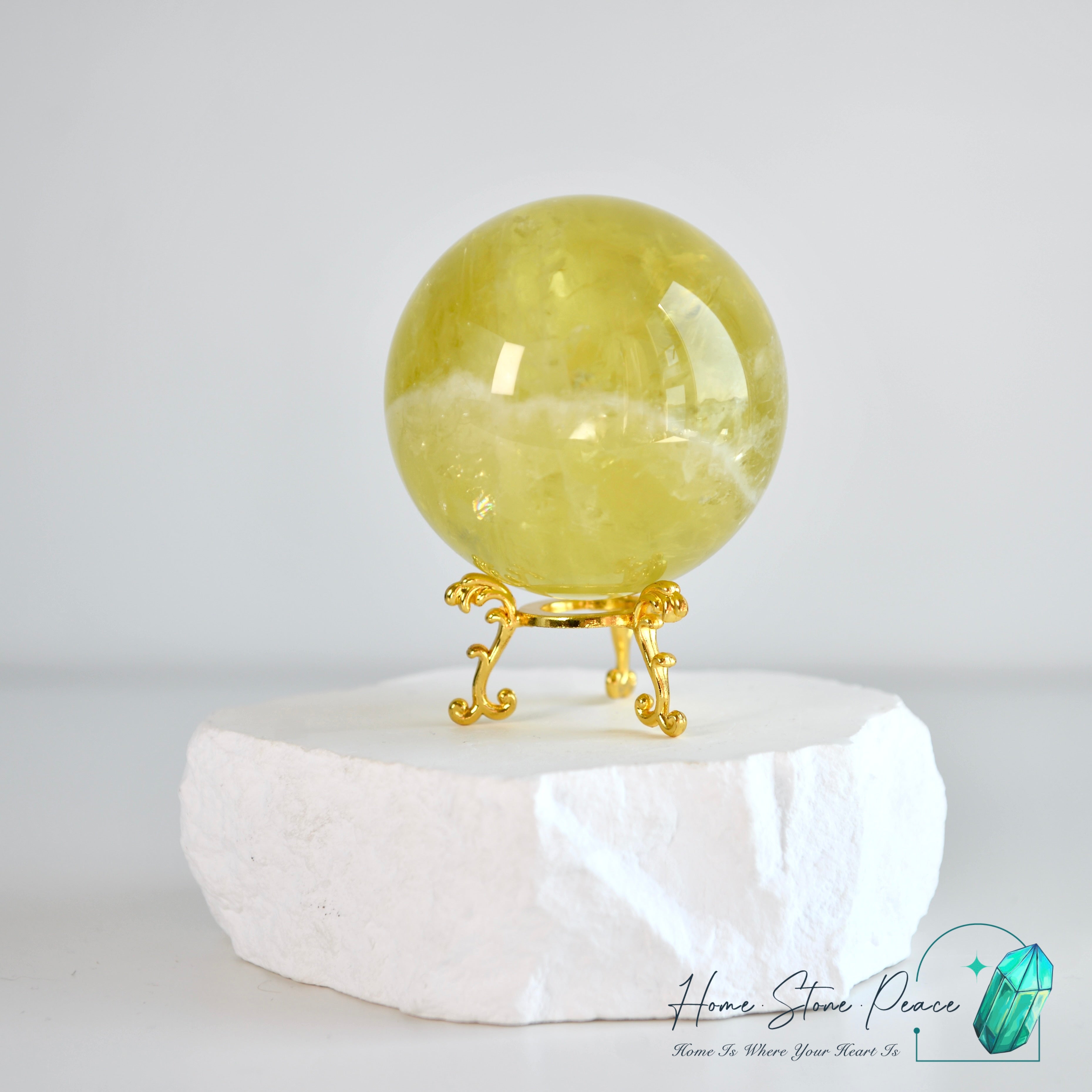 風水檸檬黃水晶球 Lemon Citrine Sphere with Rainbows