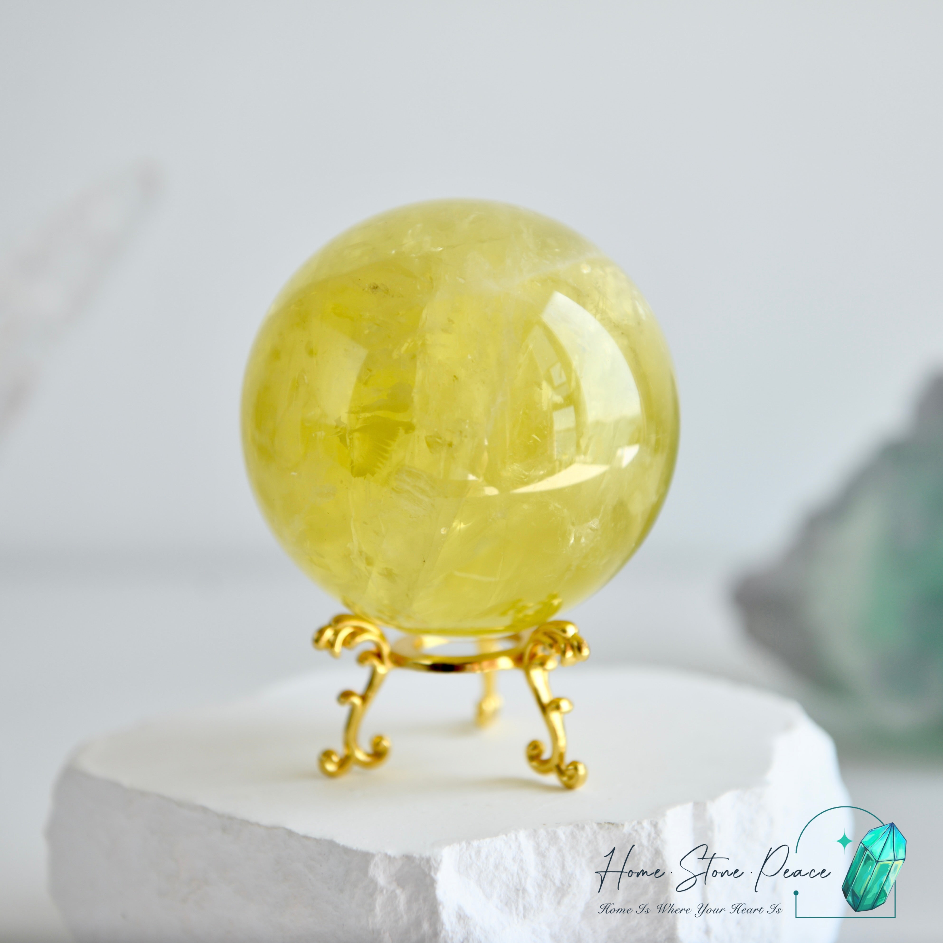 風水檸檬黃水晶球 Lemon Citrine Sphere with Rainbows