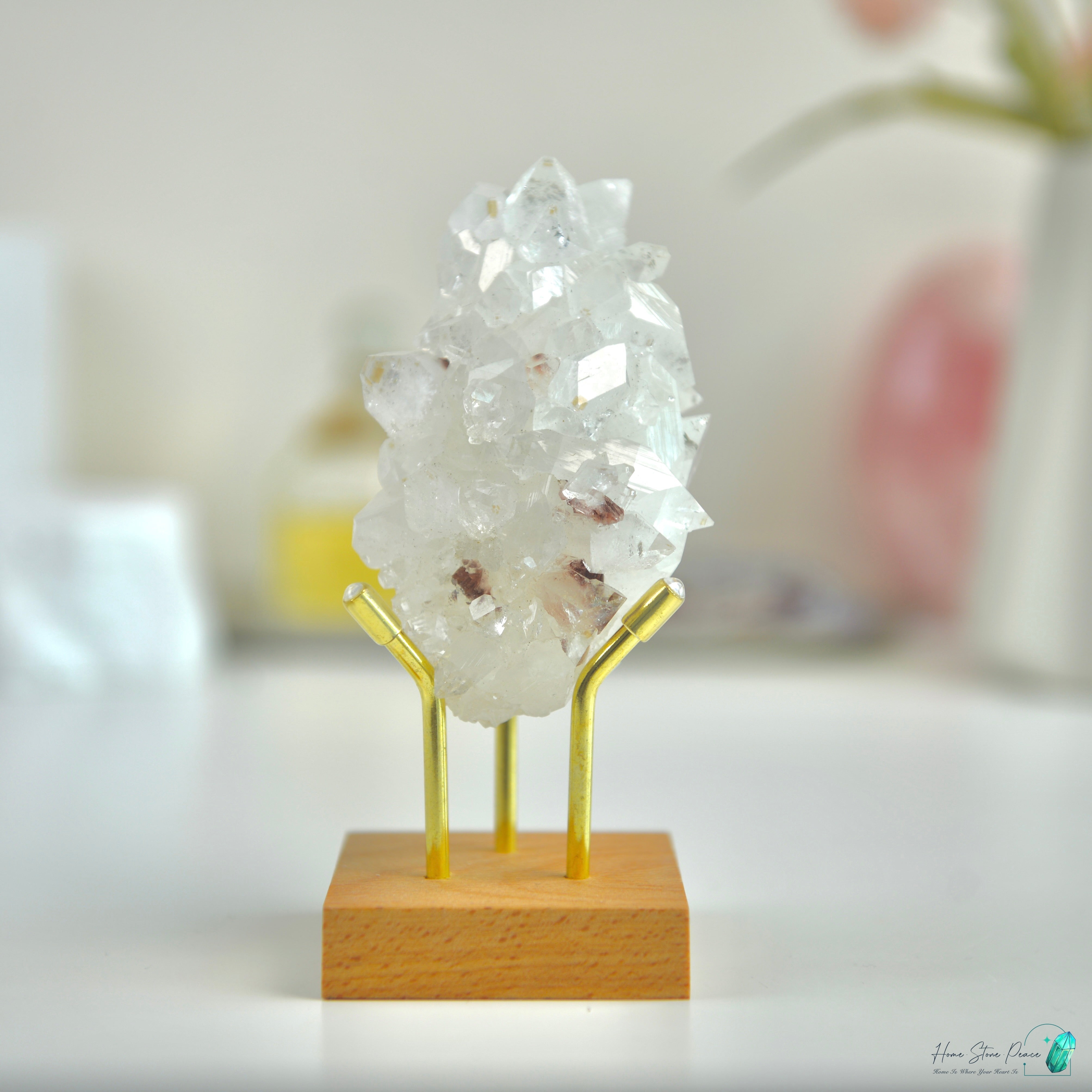 精品印度綠魚眼石原石 プレミアムインディアングリーンアポフィライトクラスター