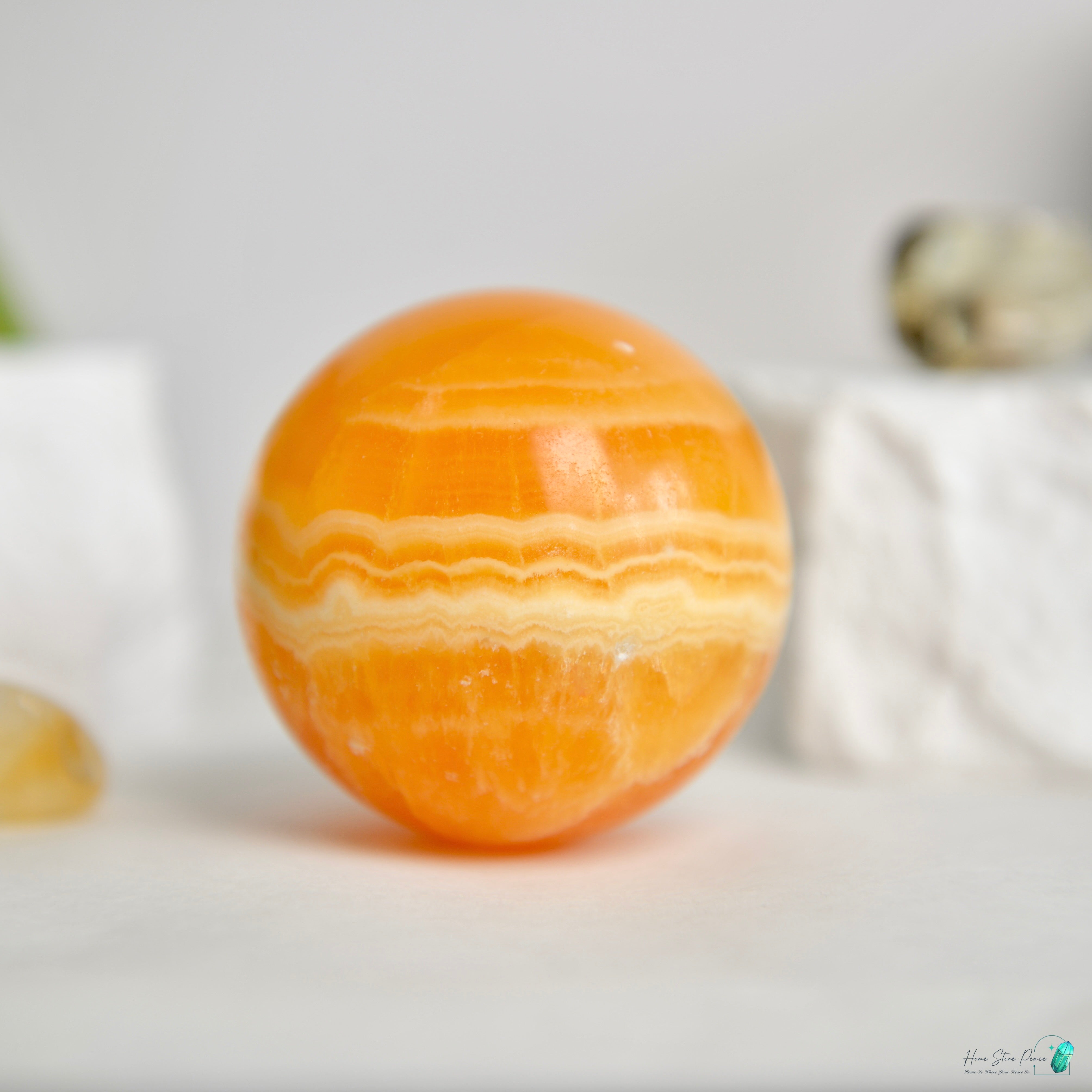 橙方解石球 Orange Calcite Sphere