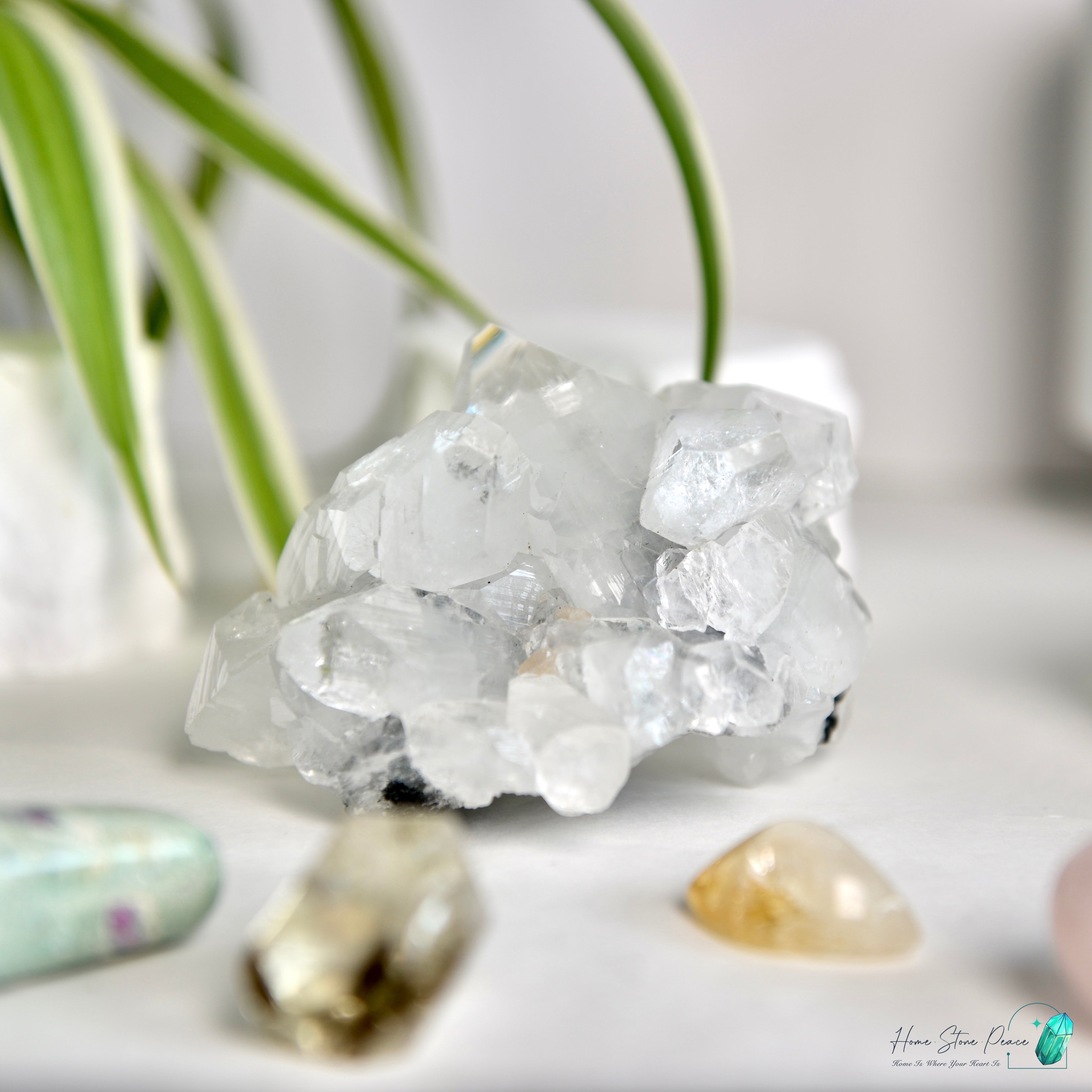 精品印度綠魚眼石原石 プレミアムインディアングリーンアポフィライトクラスター