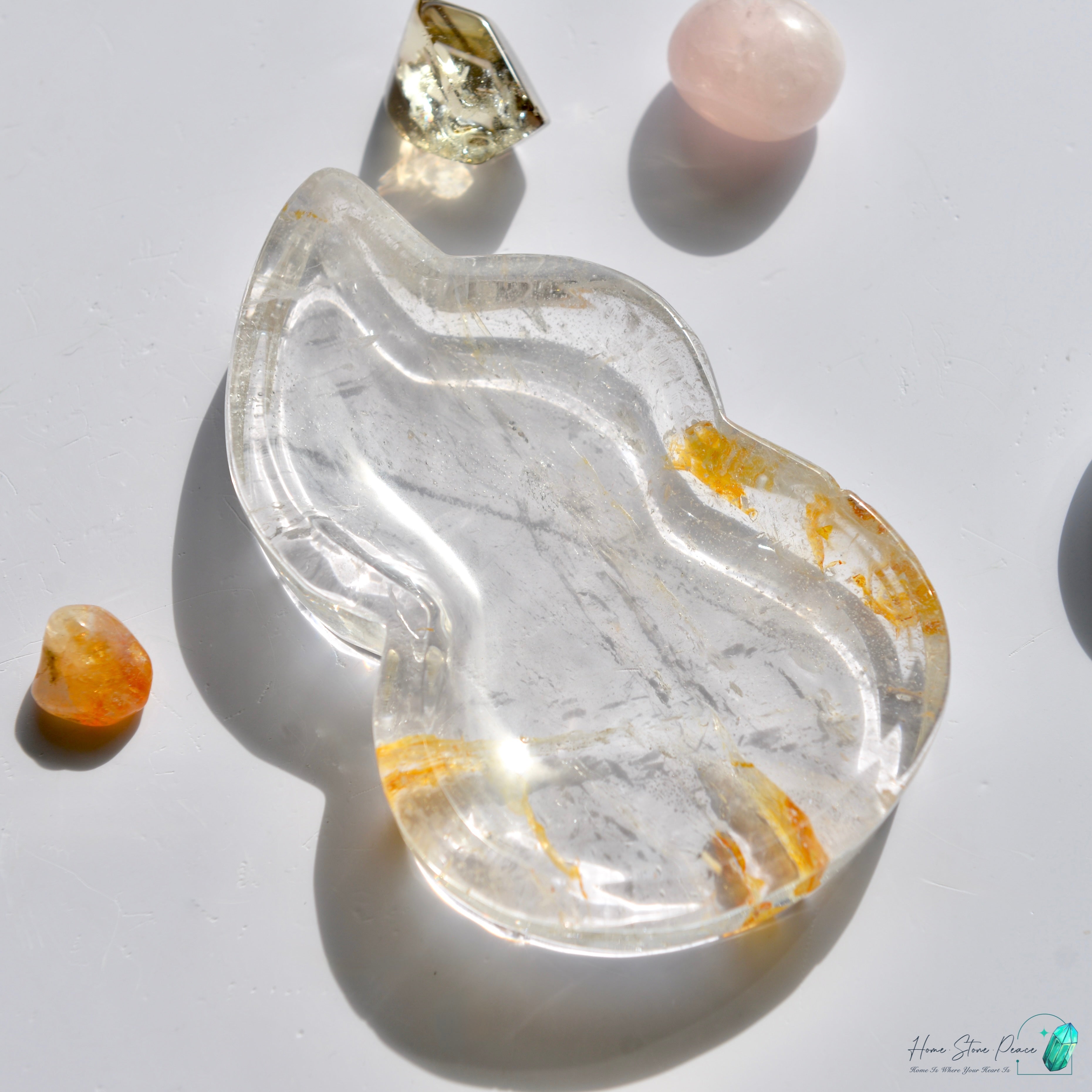 葫蘆形黃金療癒者水晶碟 Hu Lu Shape Golden Healer Dish