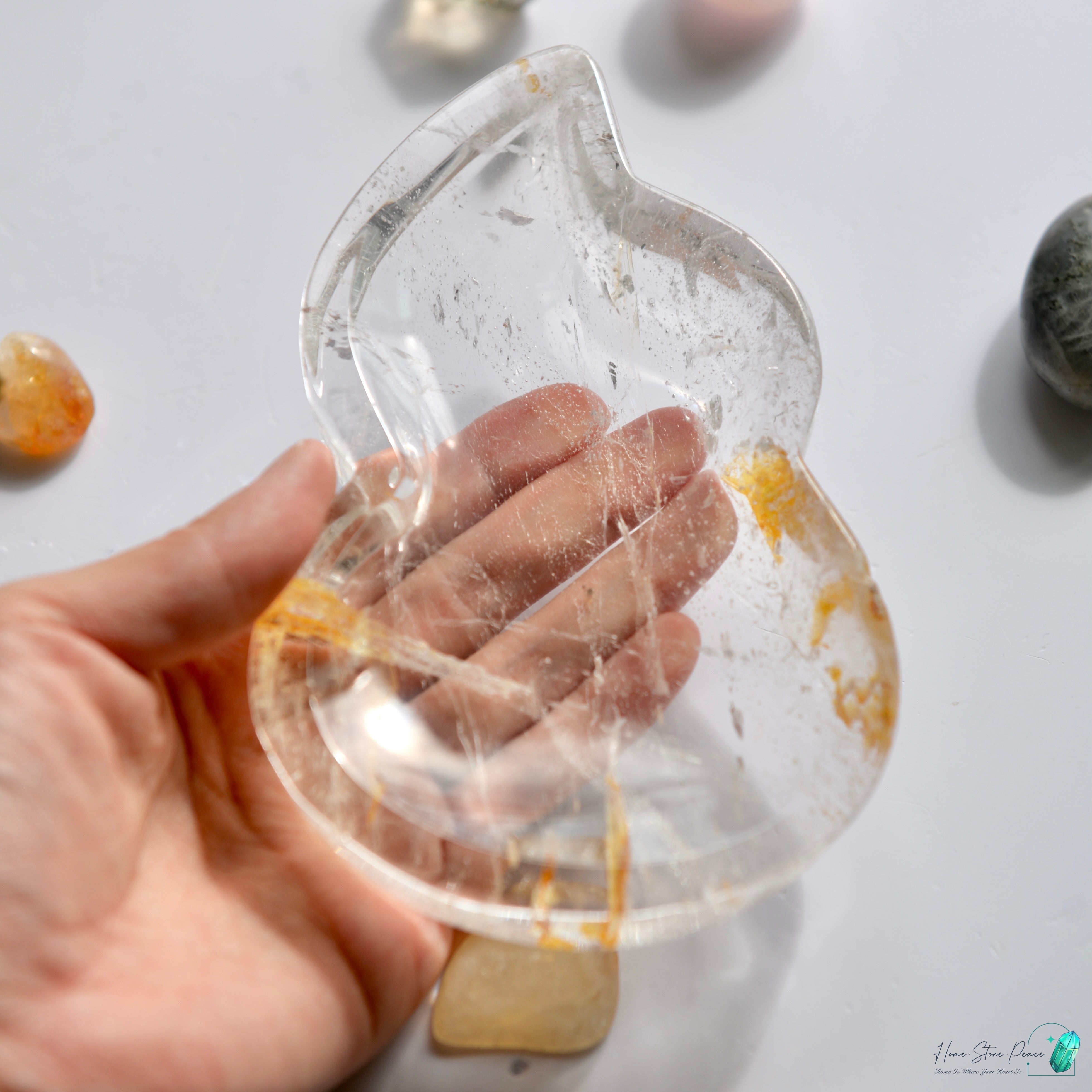 葫蘆形黃金療癒者水晶碟 Hu Lu Shape Golden Healer Dish