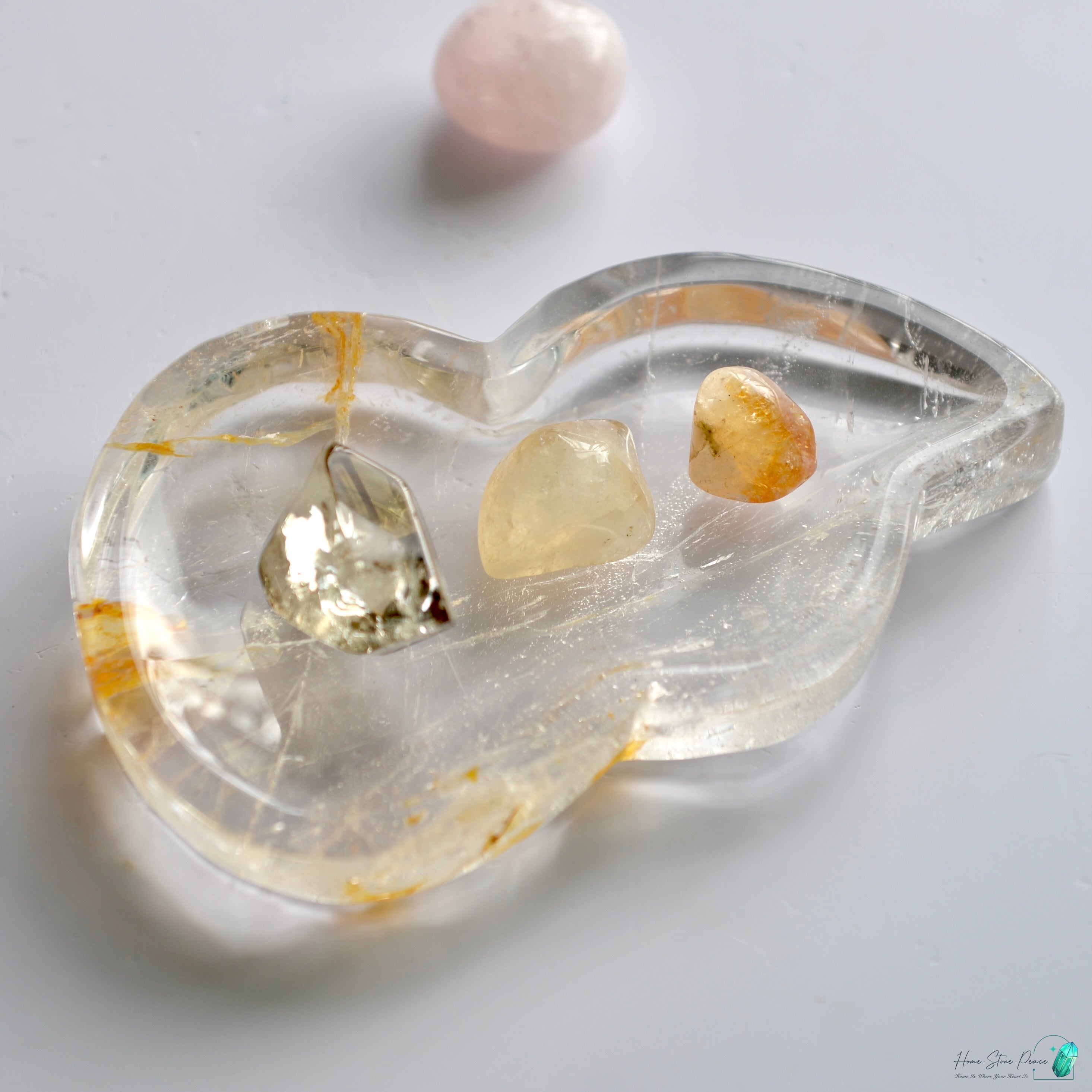 葫蘆形黃金療癒者水晶碟 Hu Lu Shape Golden Healer Dish