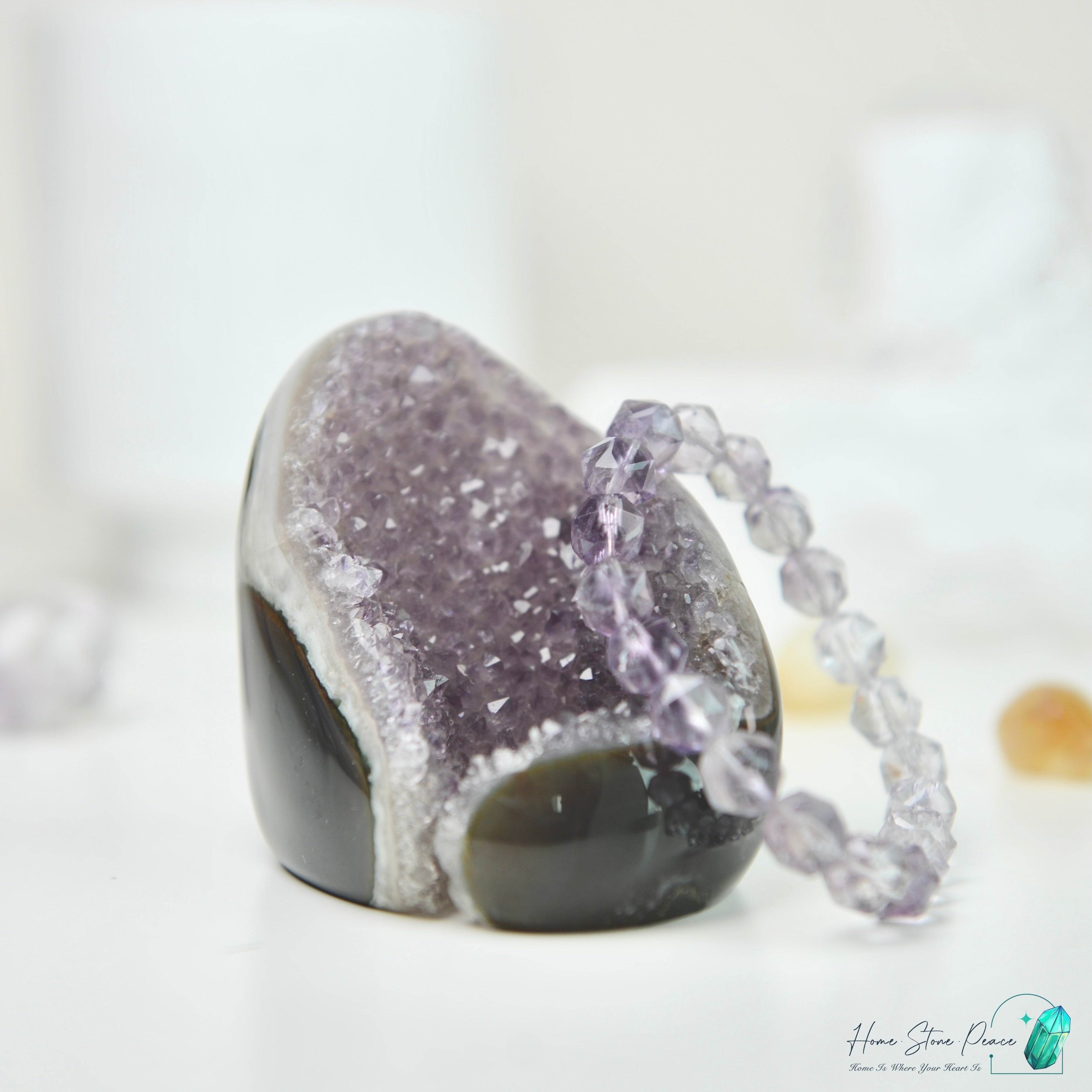 瑪瑙邊紫水晶隨形 Agate Amethyst Free Form