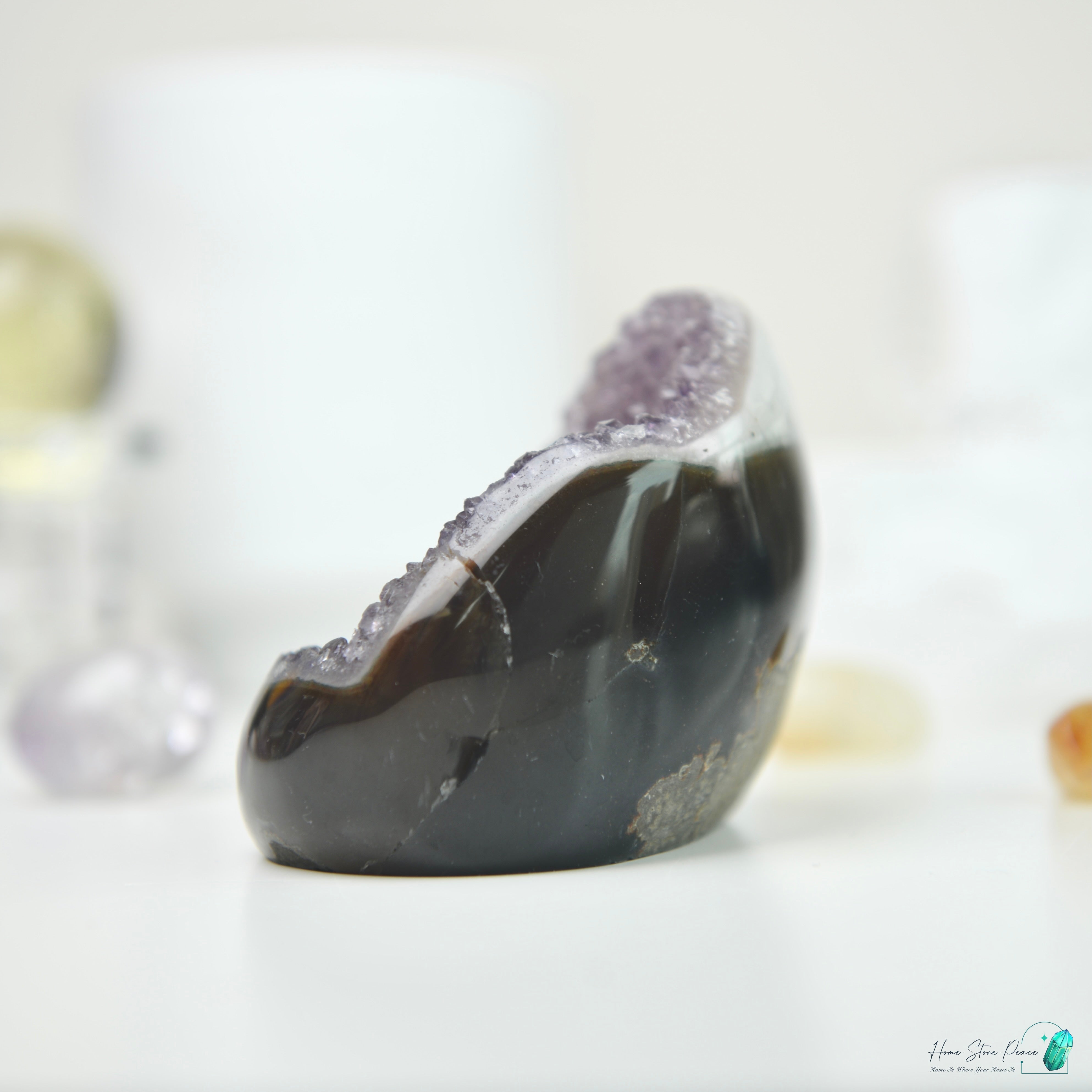 瑪瑙邊紫水晶隨形 Agate Amethyst Free Form