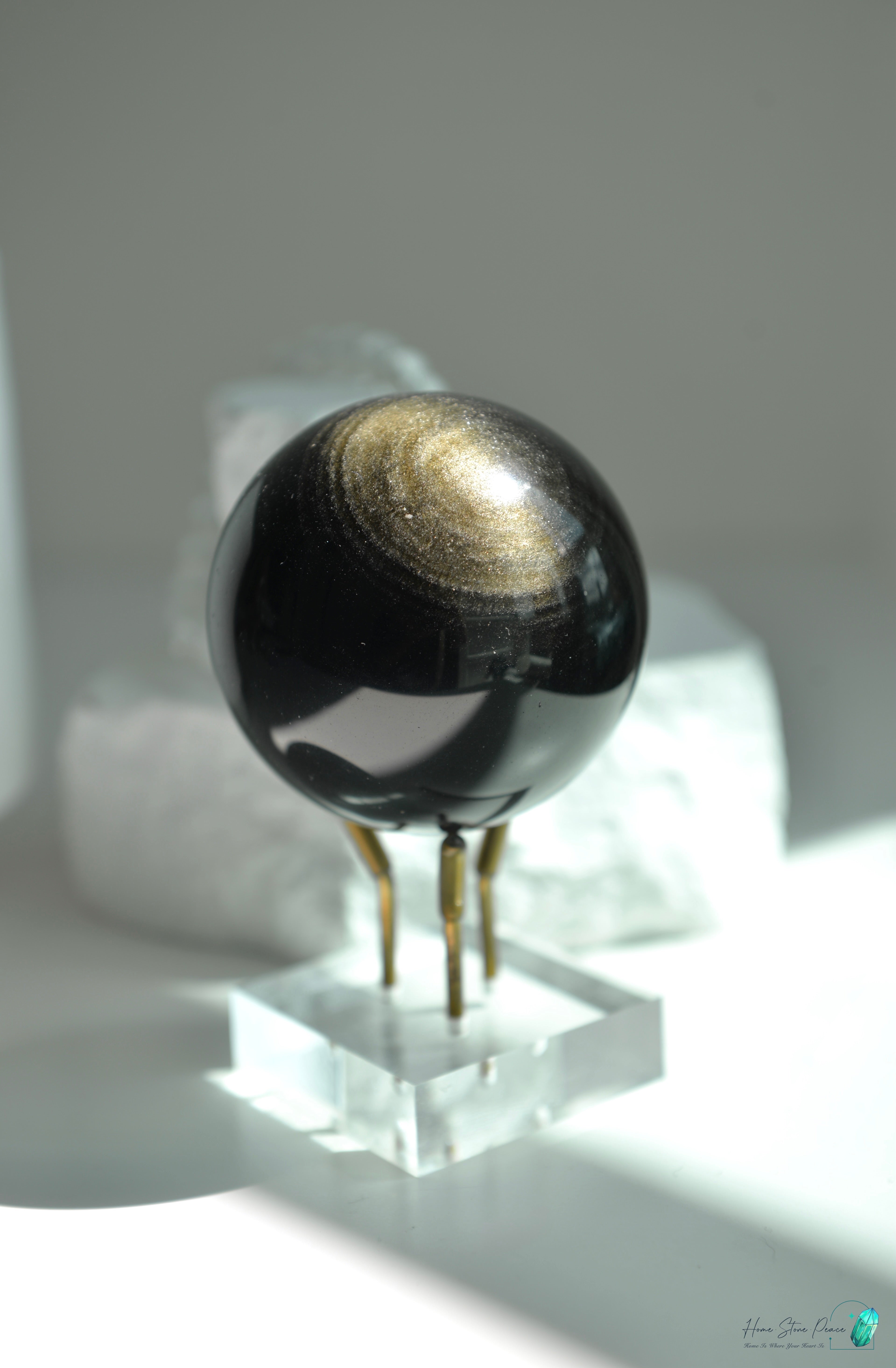 金曜石球 Gold Sheen Obsidian Sphere