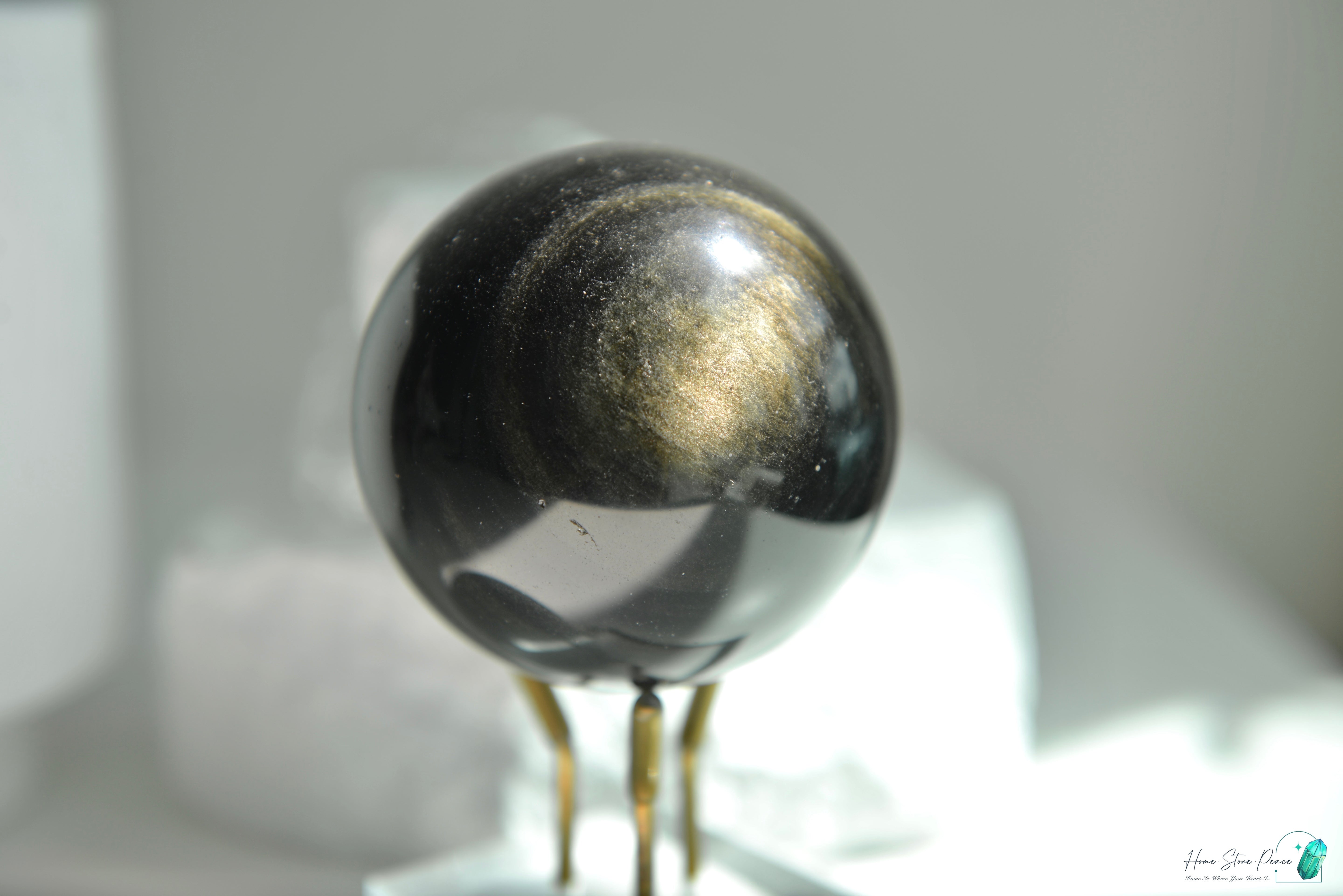 金曜石球 Gold Sheen Obsidian Sphere