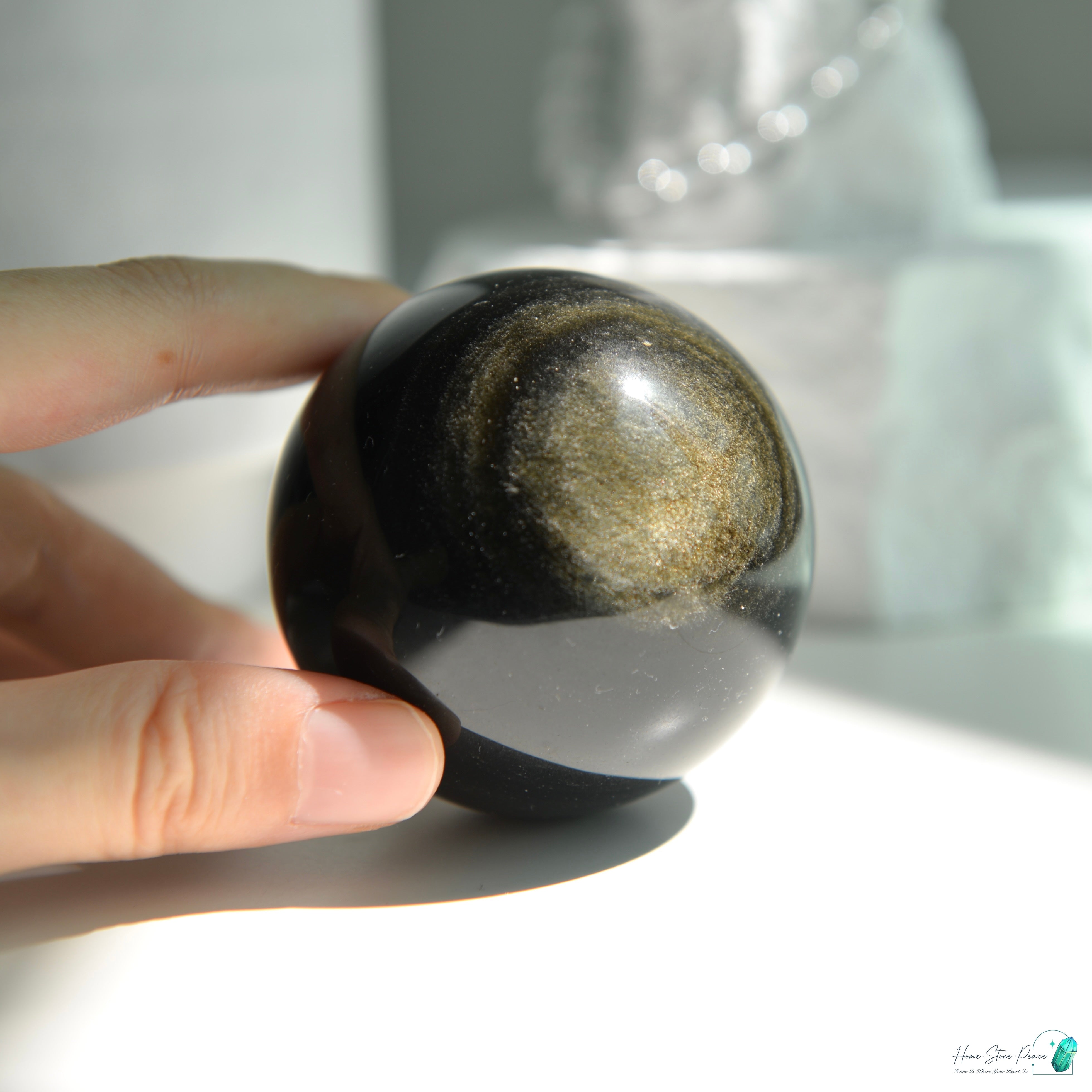 金曜石球 Gold Sheen Obsidian Sphere