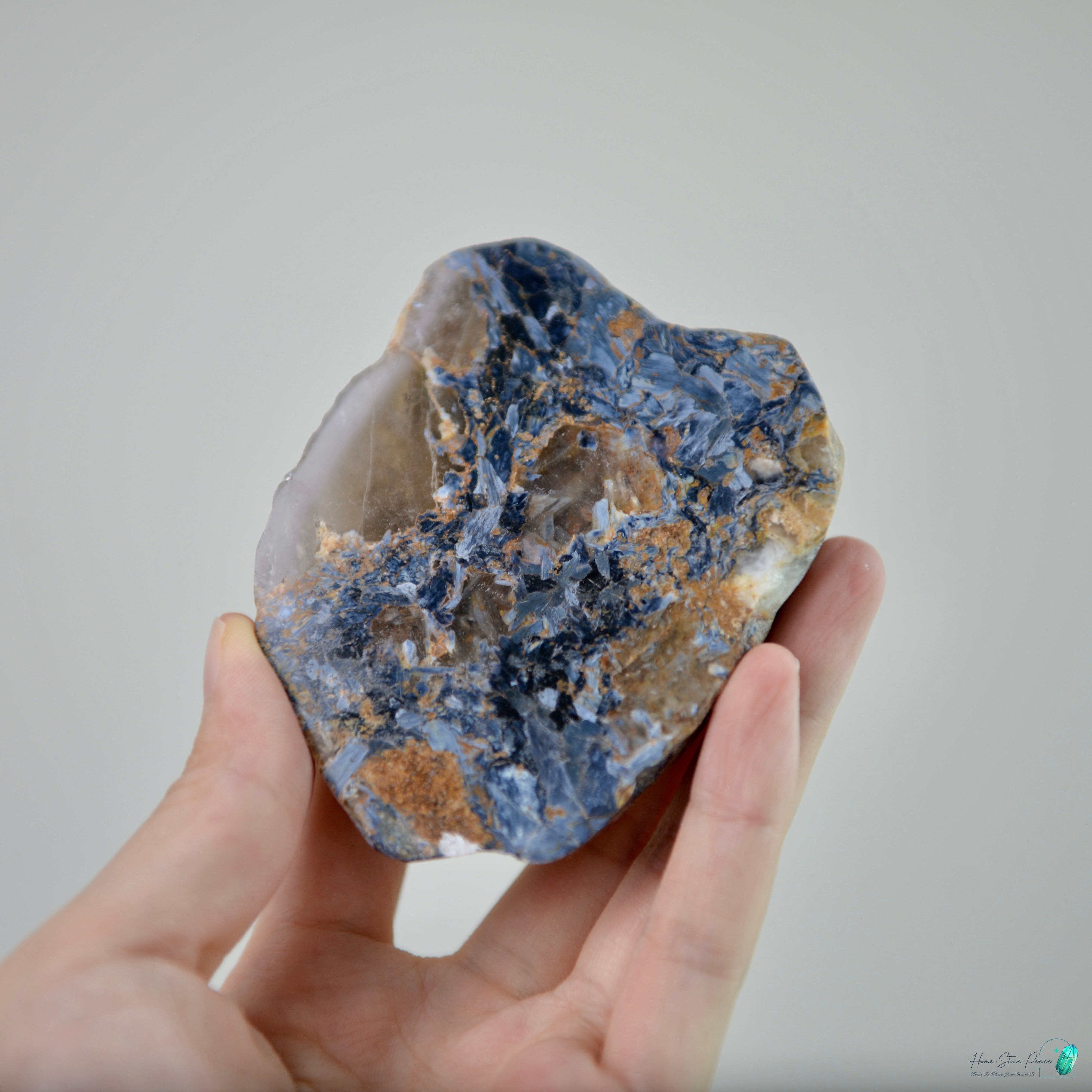 彼得石茶晶共生原石 Pietersite with Smoky Quartz Cluster