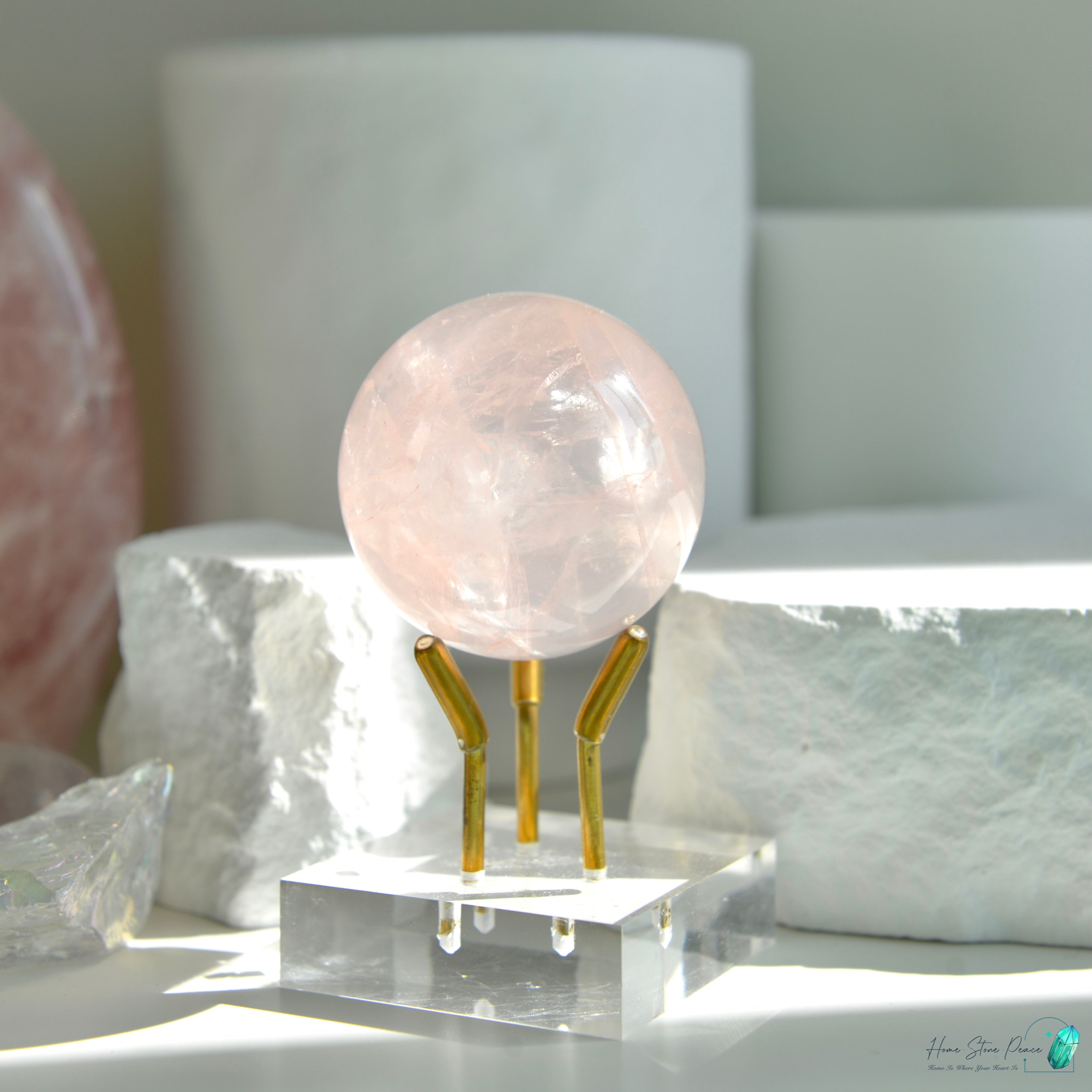 莫桑比克粉紅水晶球 Mozambique Rose Quartz Sphere