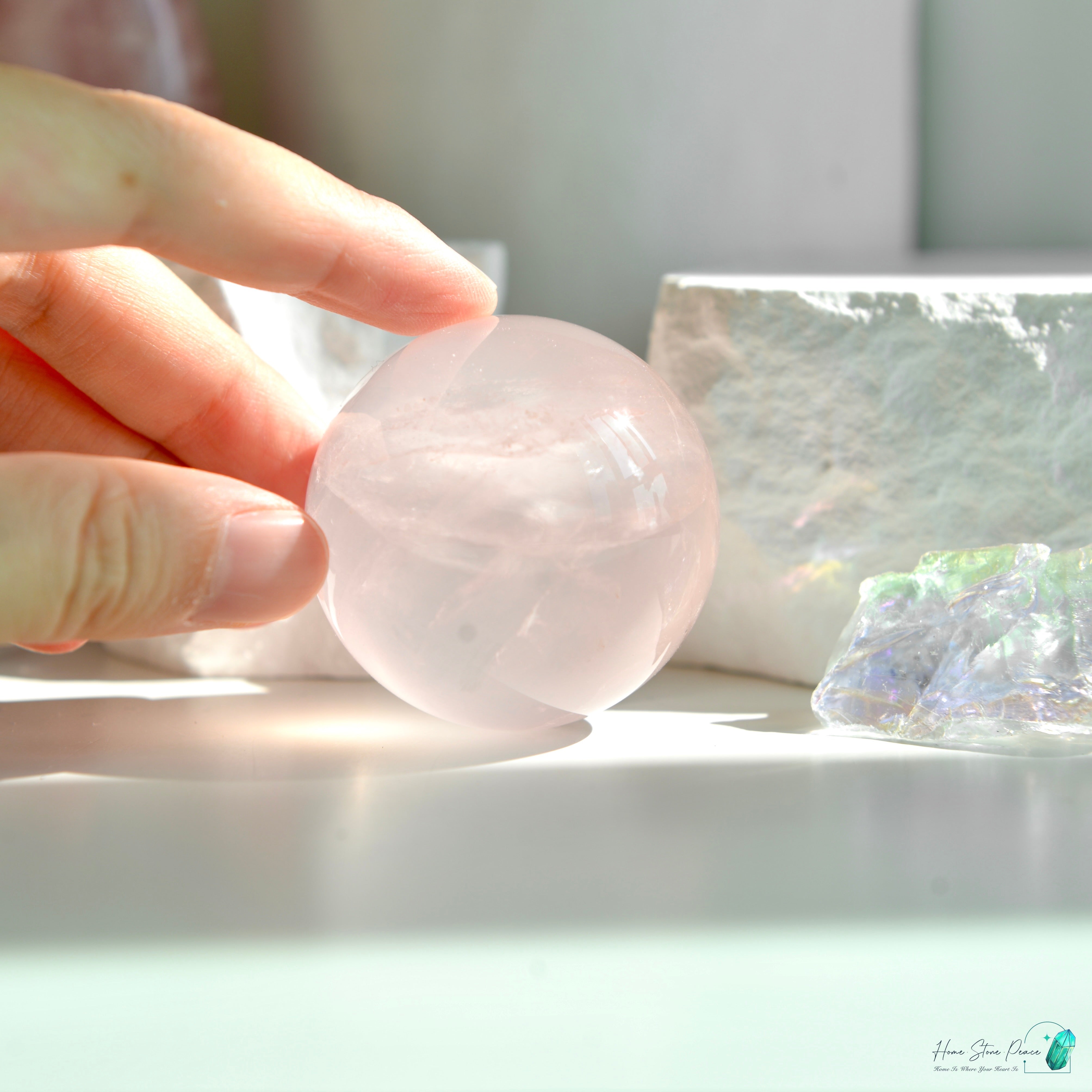 莫桑比克粉紅水晶球 Mozambique Rose Quartz Sphere