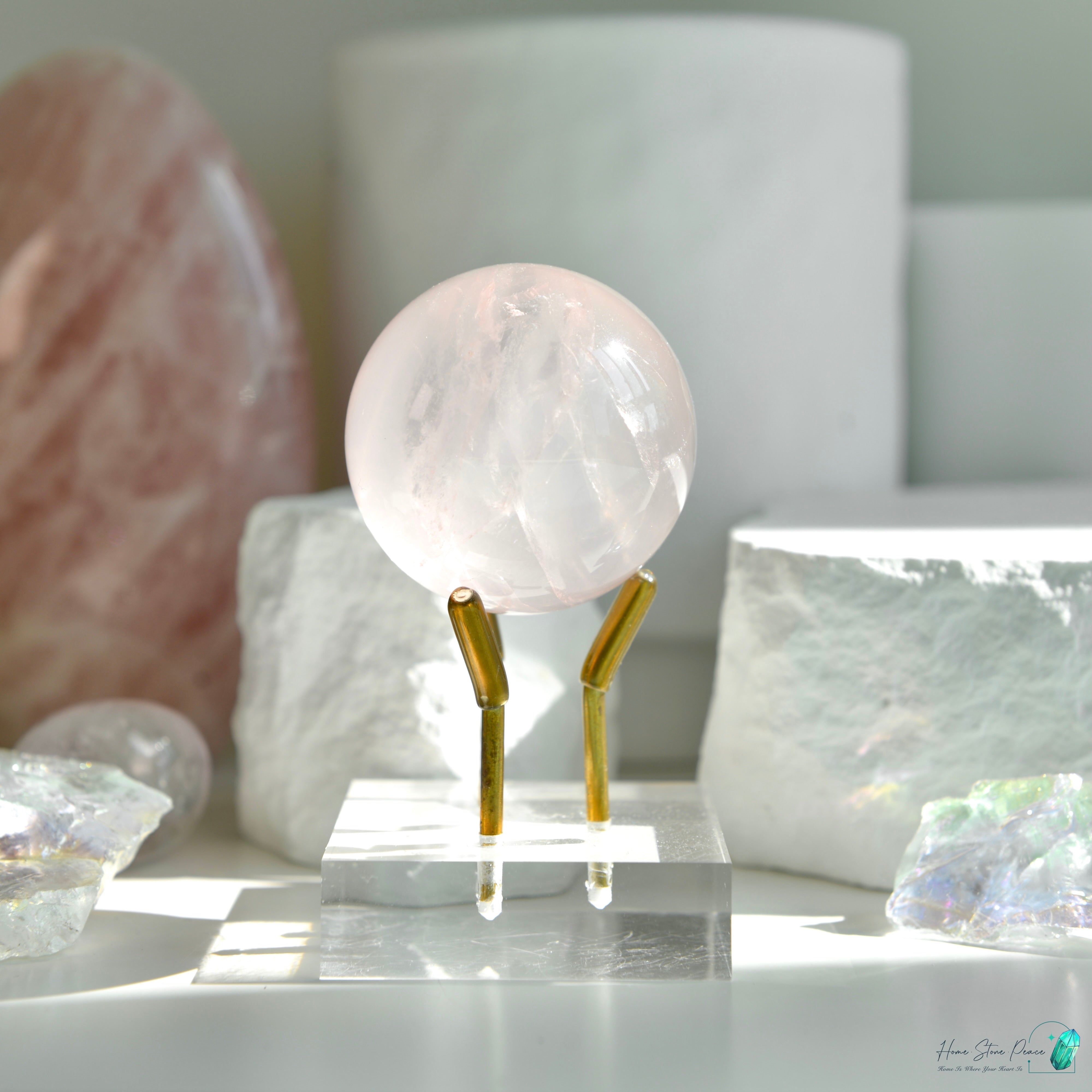 莫桑比克粉紅水晶球 Mozambique Rose Quartz Sphere