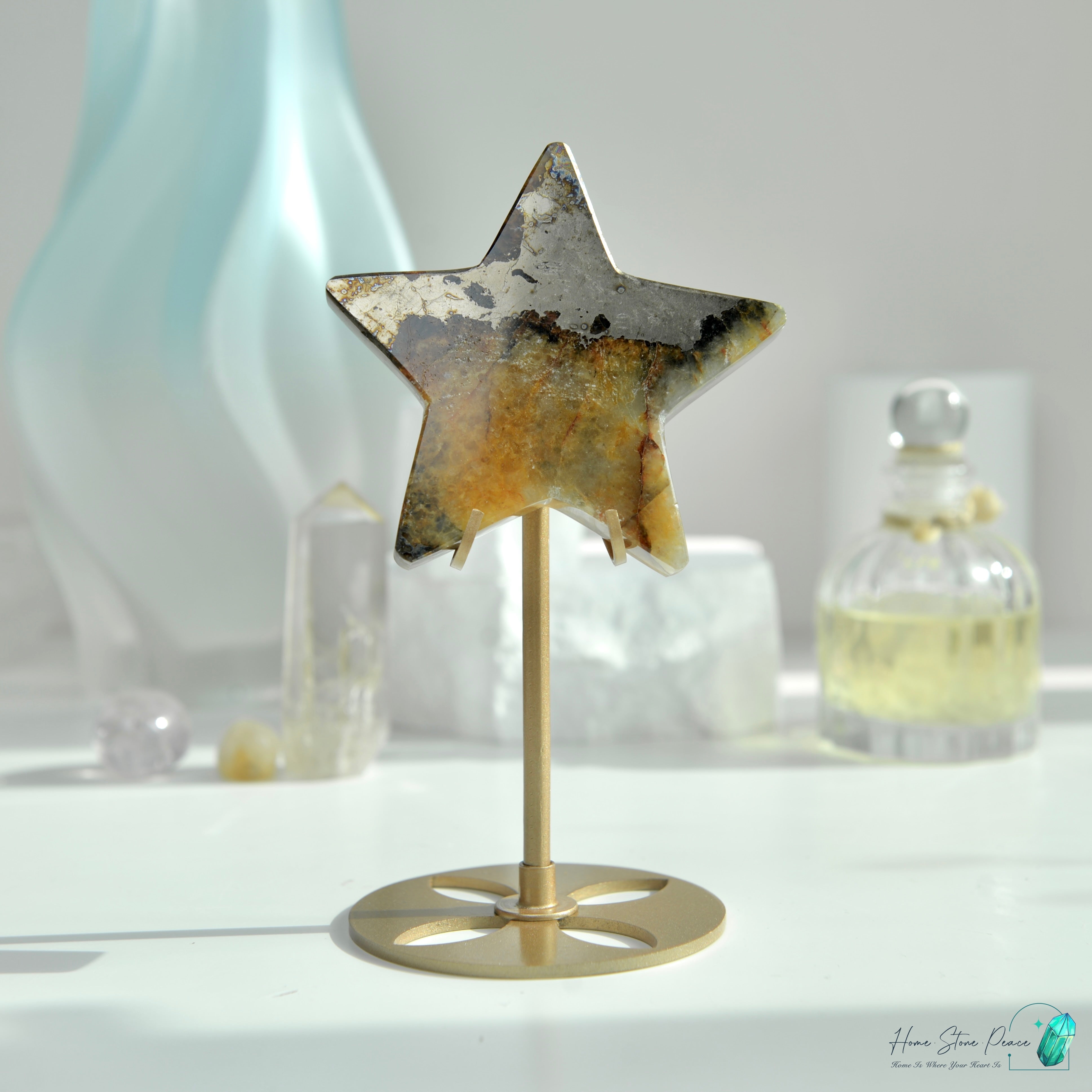 黃鐵礦黃膠花星星 Pyrite Golden Healer Star