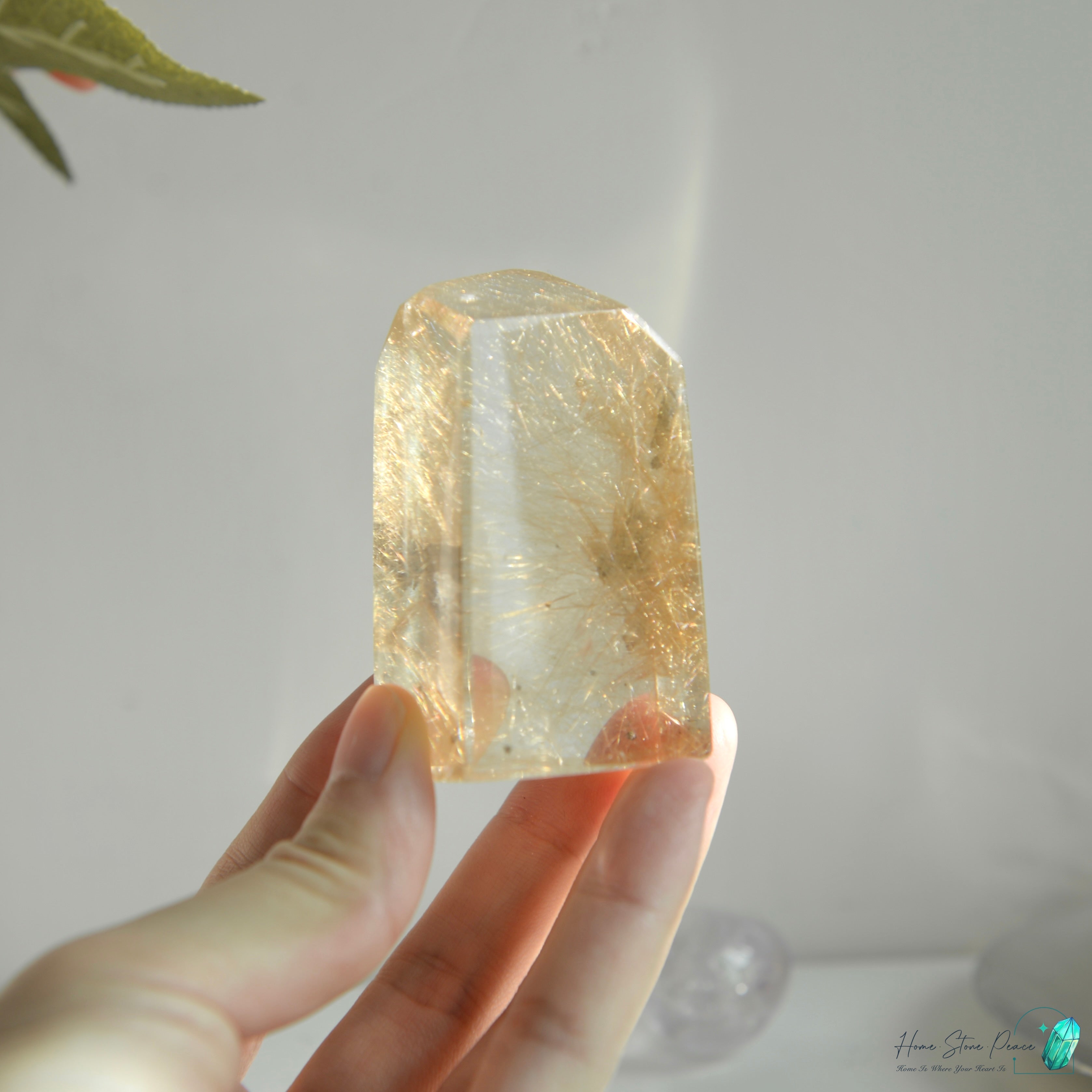 巴西金髮晶三角柱 ブラジル産ゴールドルチル三角塔
