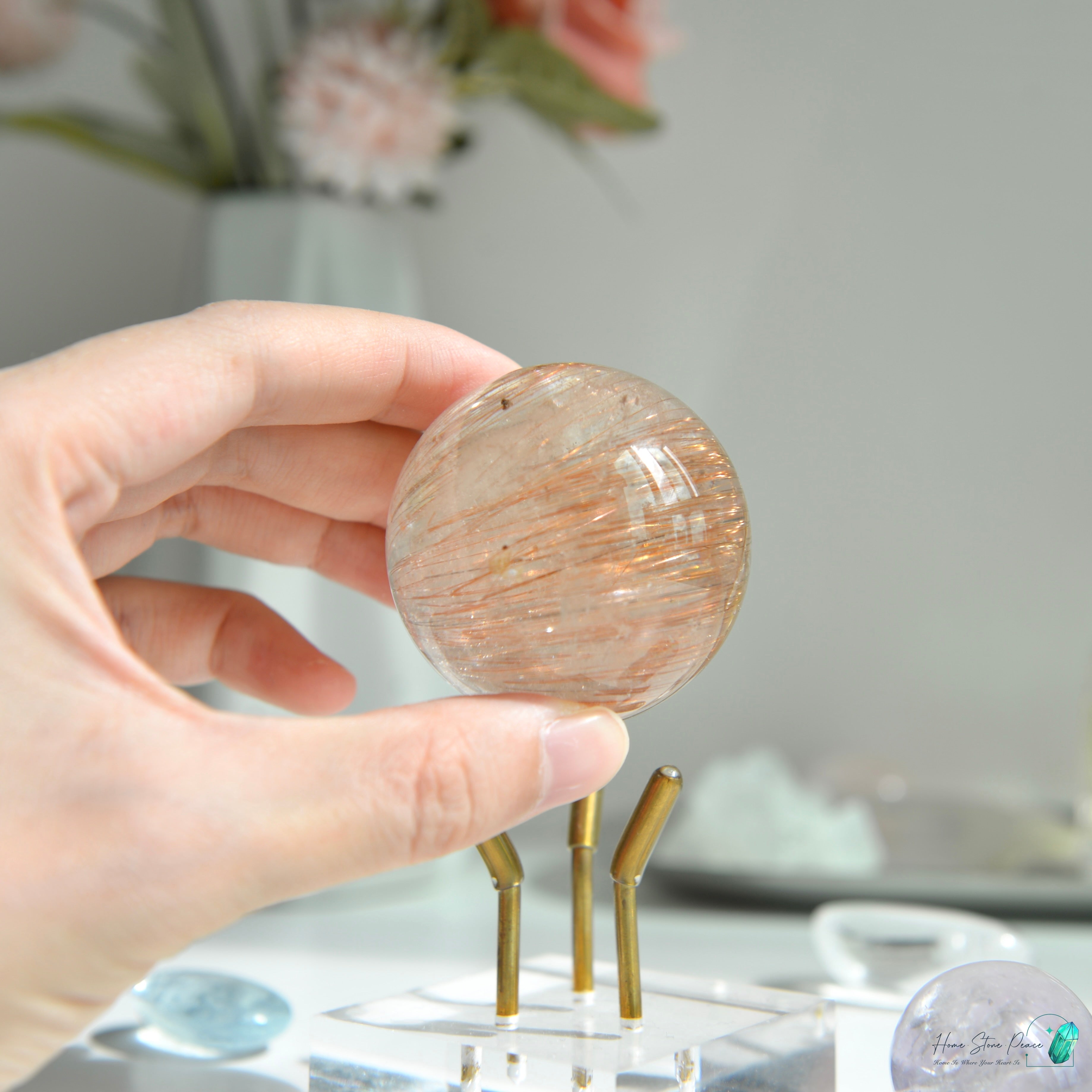 巴西金髮晶三角柱 ブラジル産ゴールドルチル三角塔