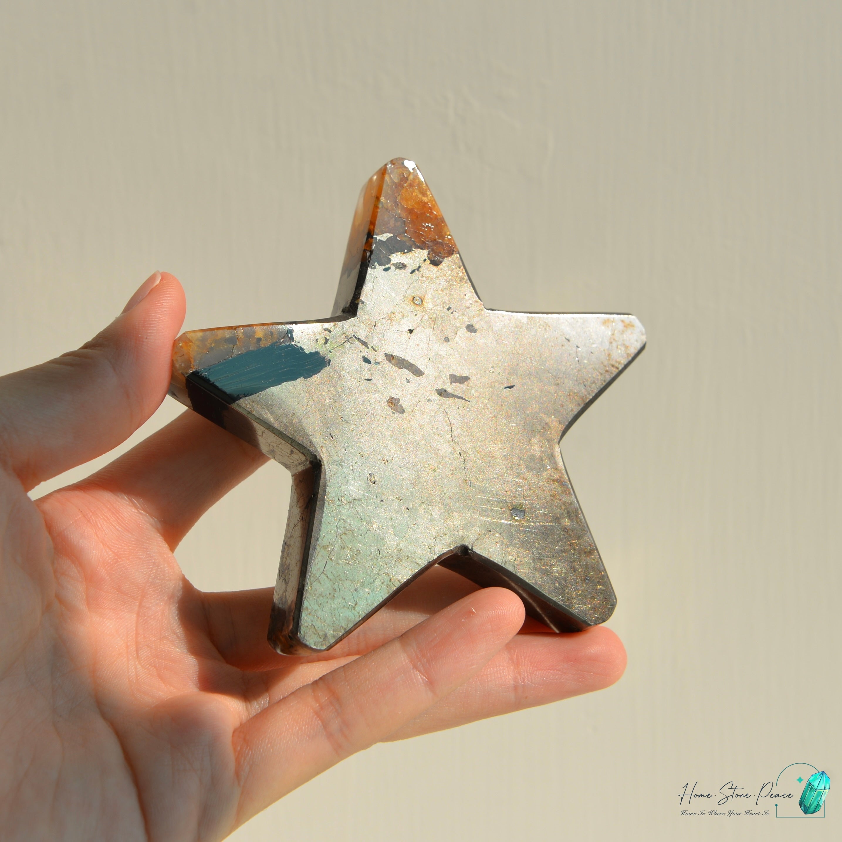 黃鐵礦黃膠花星星 Pyrite Golden Healer Star