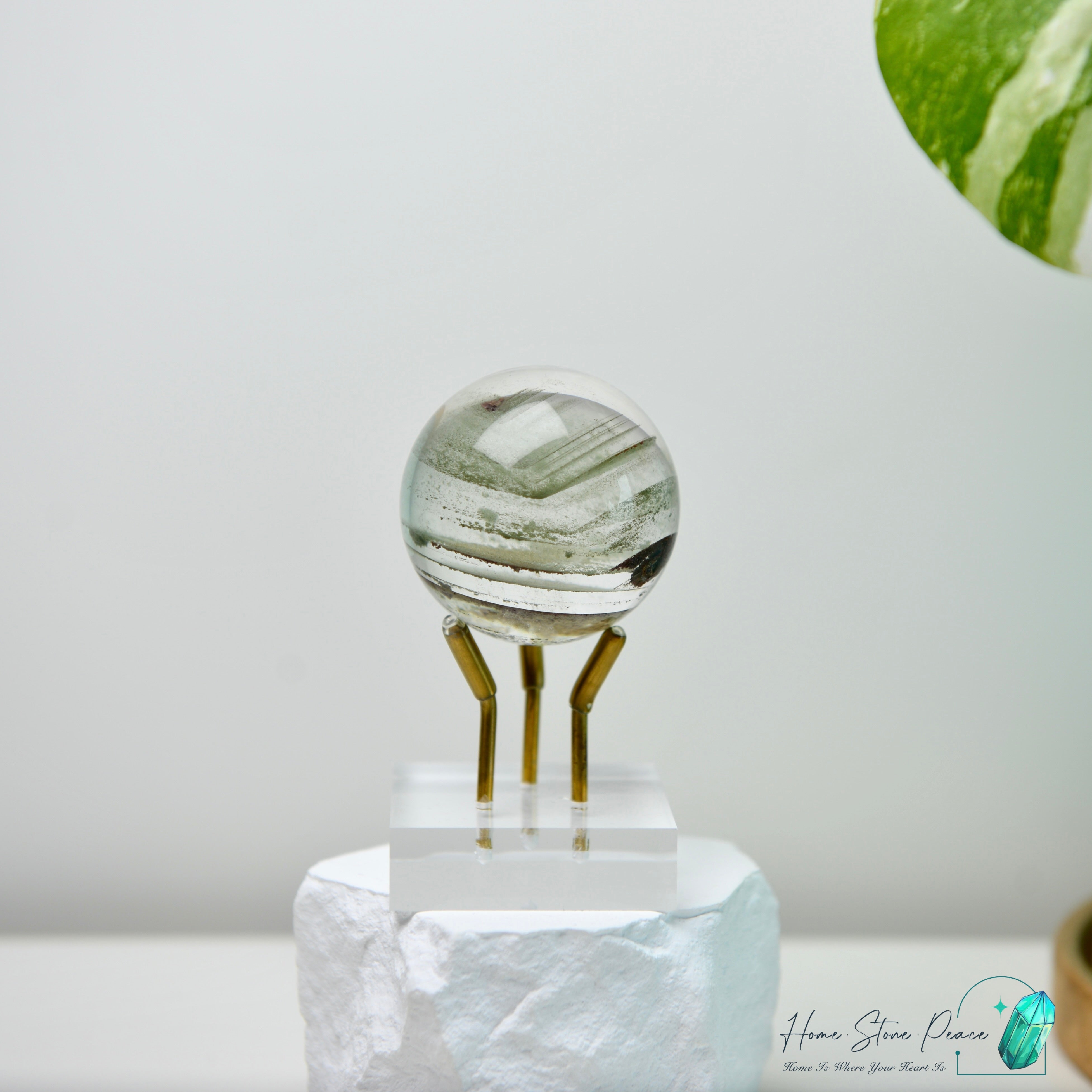 巴西千層金字塔綠幽靈水晶球 ブラジルのピラミッド グリーン ファントム スフィア