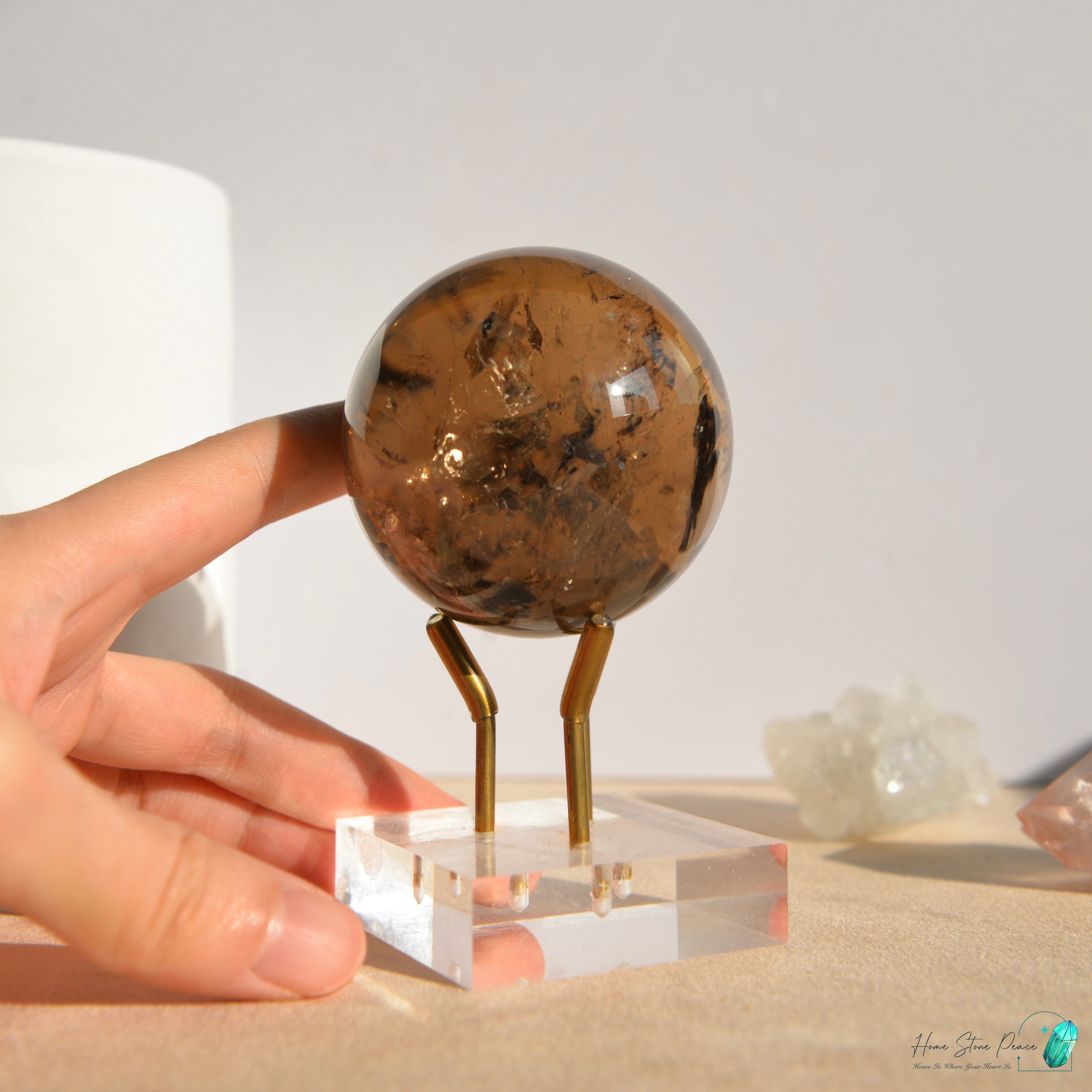 彩虹茶晶球 Rainbow Smoky Quartz Sphere