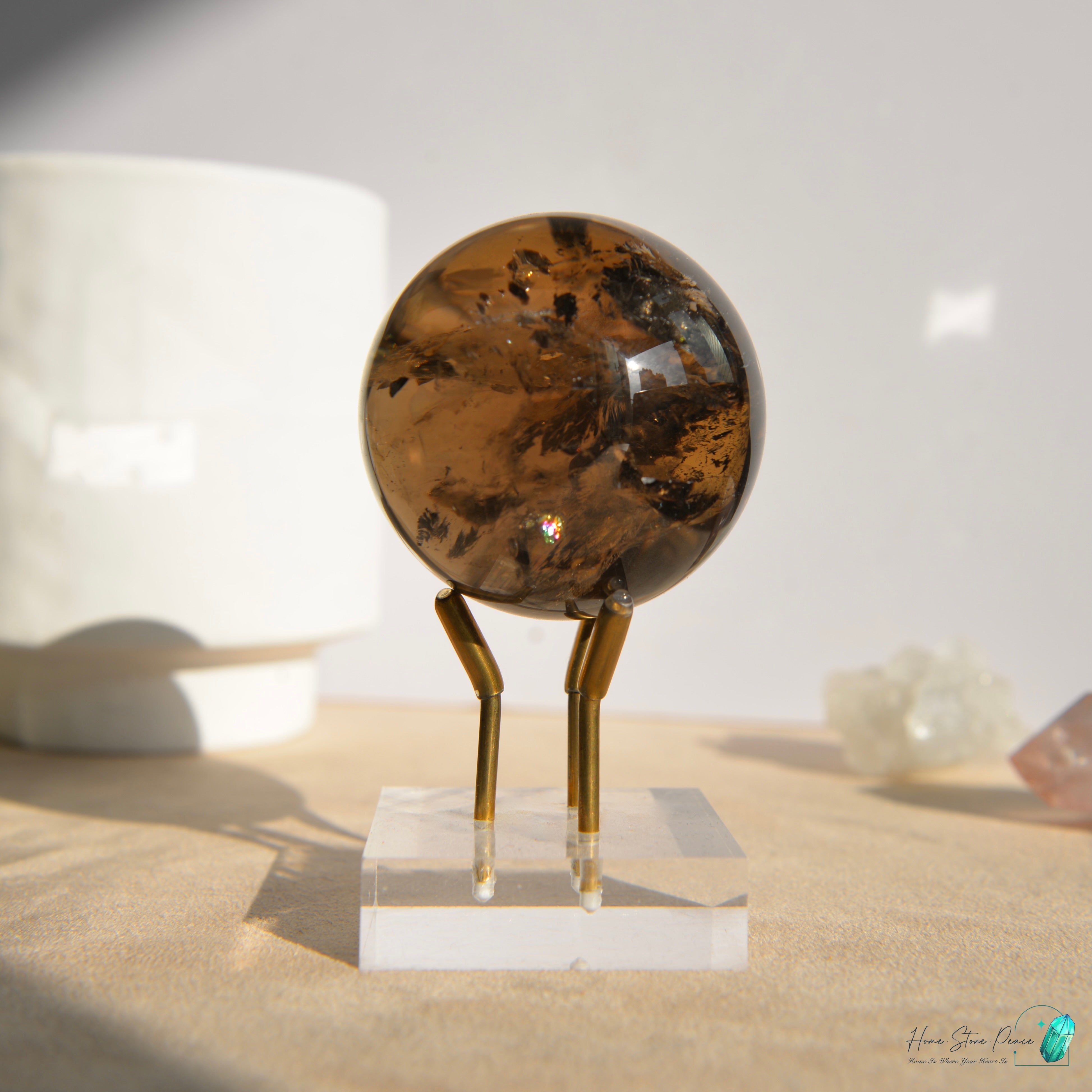 彩虹茶晶球 Rainbow Smoky Quartz Sphere
