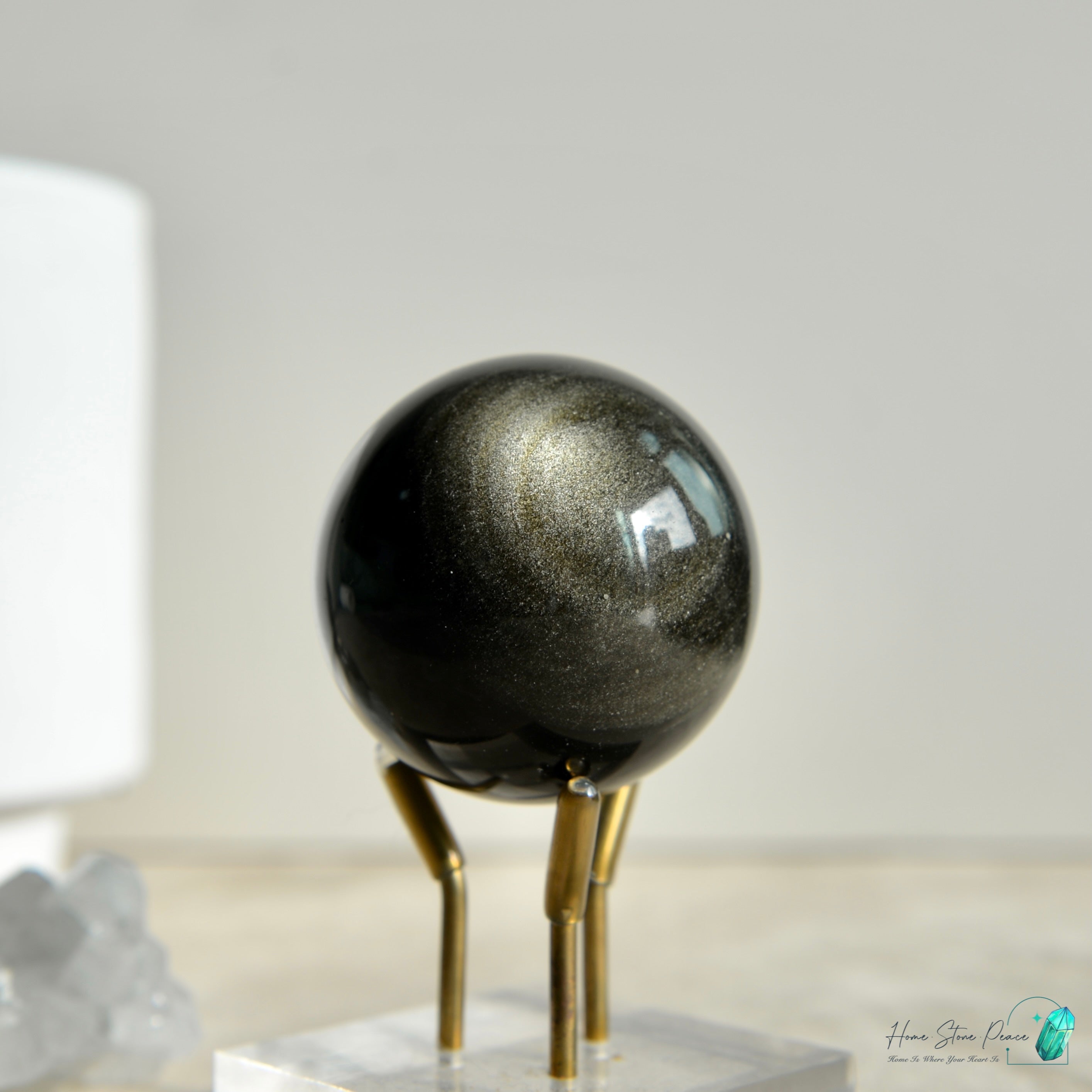 銀曜石球 Silver Sheen Obsidian Sphere