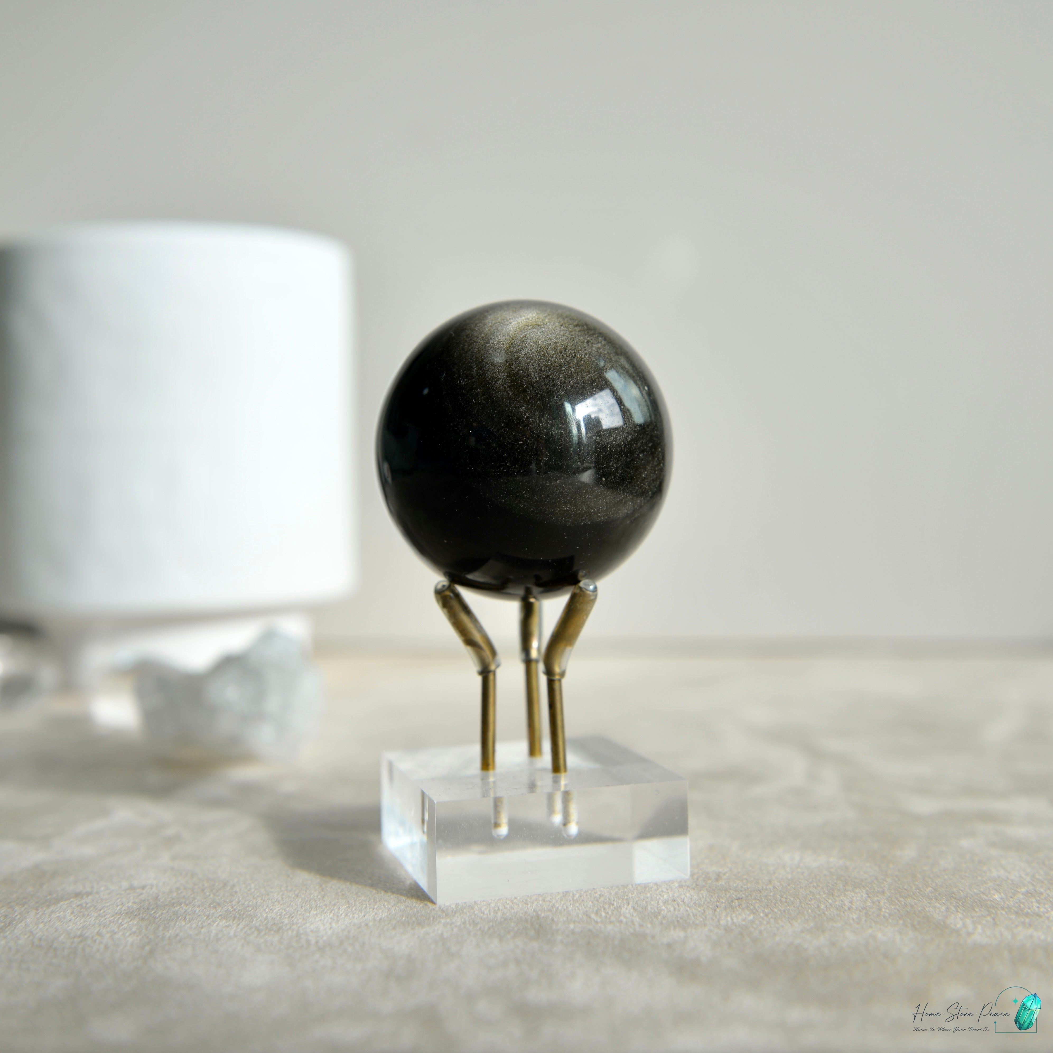 銀曜石球 Silver Sheen Obsidian Sphere