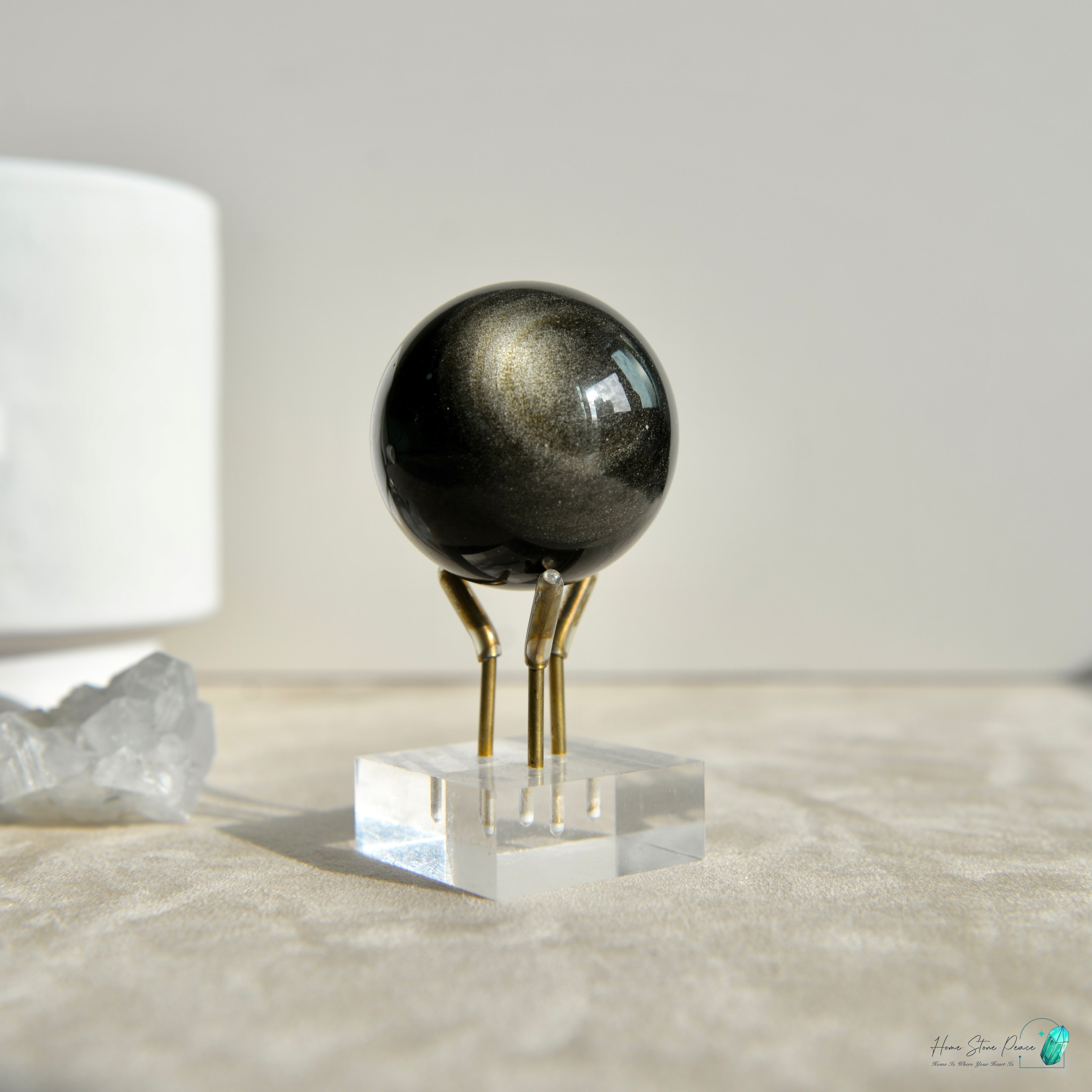 銀曜石球 Silver Sheen Obsidian Sphere