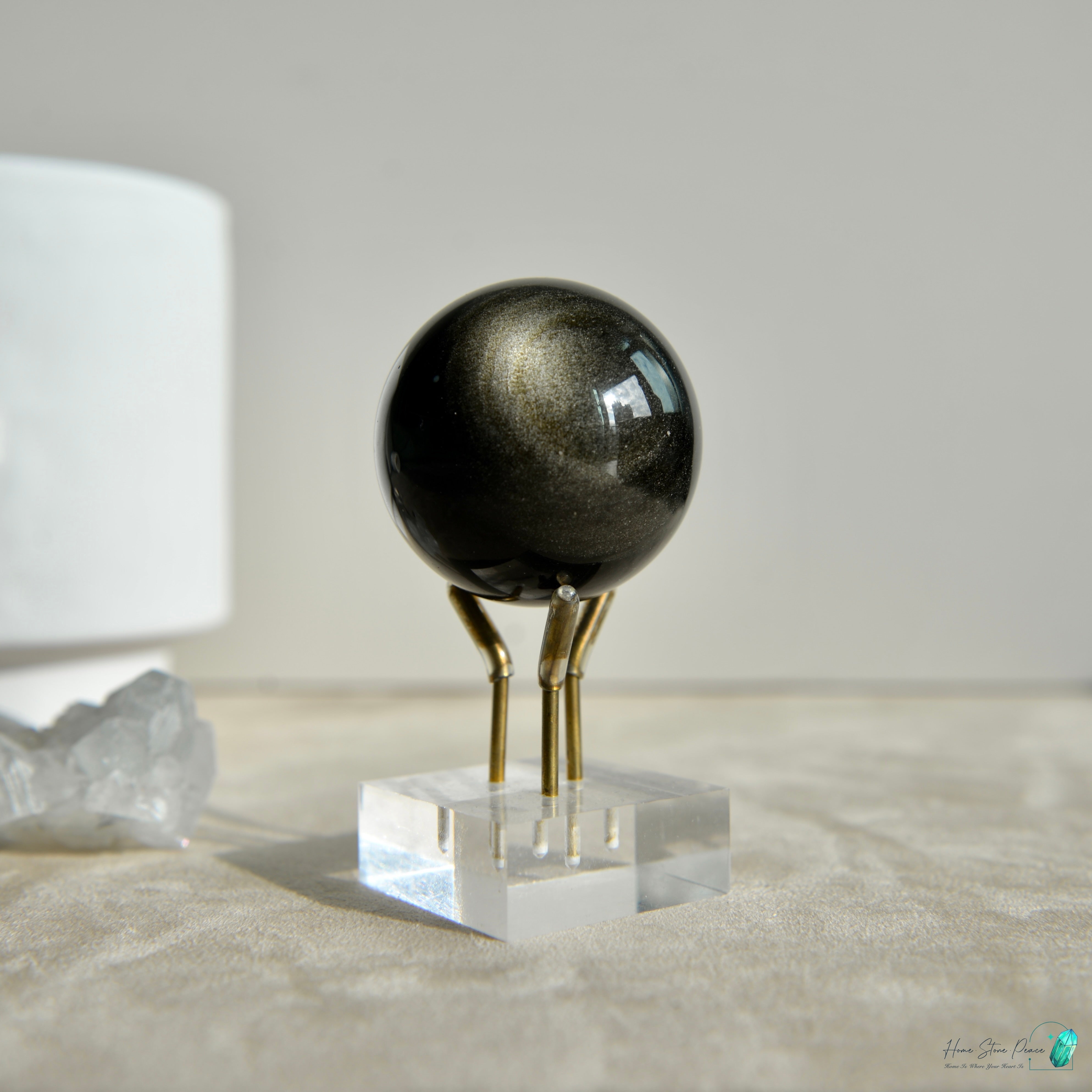 銀曜石球 Silver Sheen Obsidian Sphere
