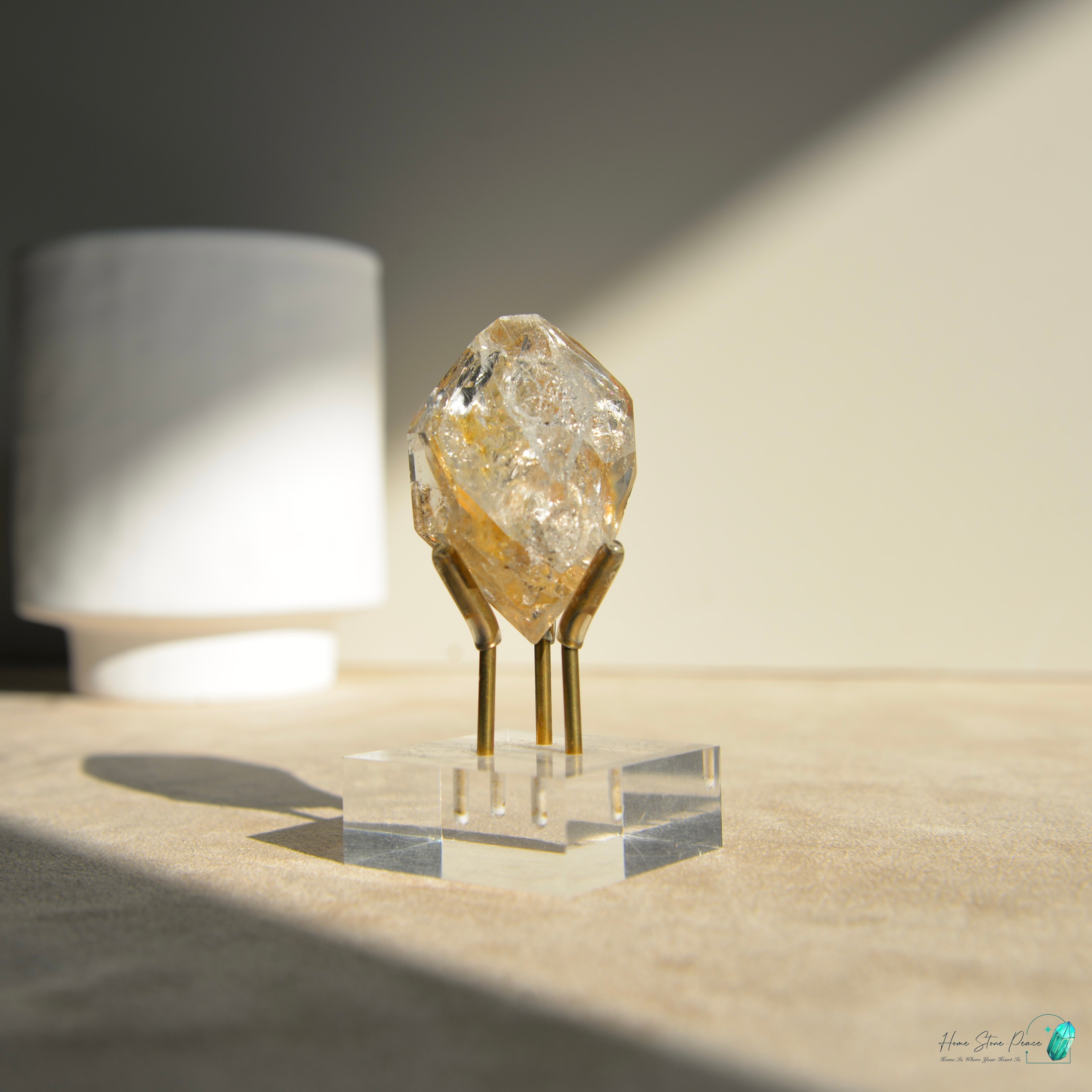 美國紐約黑金赫基蒙鑽石 New York Herkimer Diamond with Golden Healer & Hydrocarbon