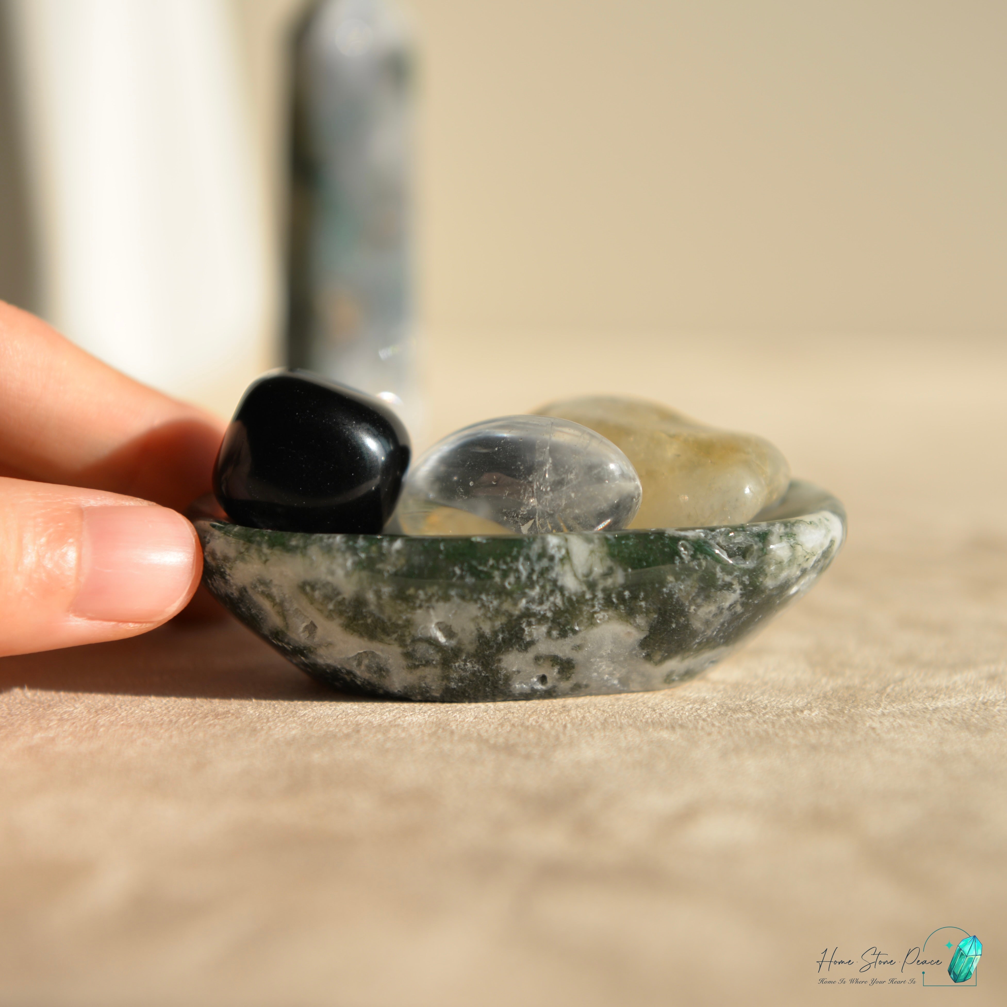 迷你水草瑪瑙碟 Mini Moss Agate Dish