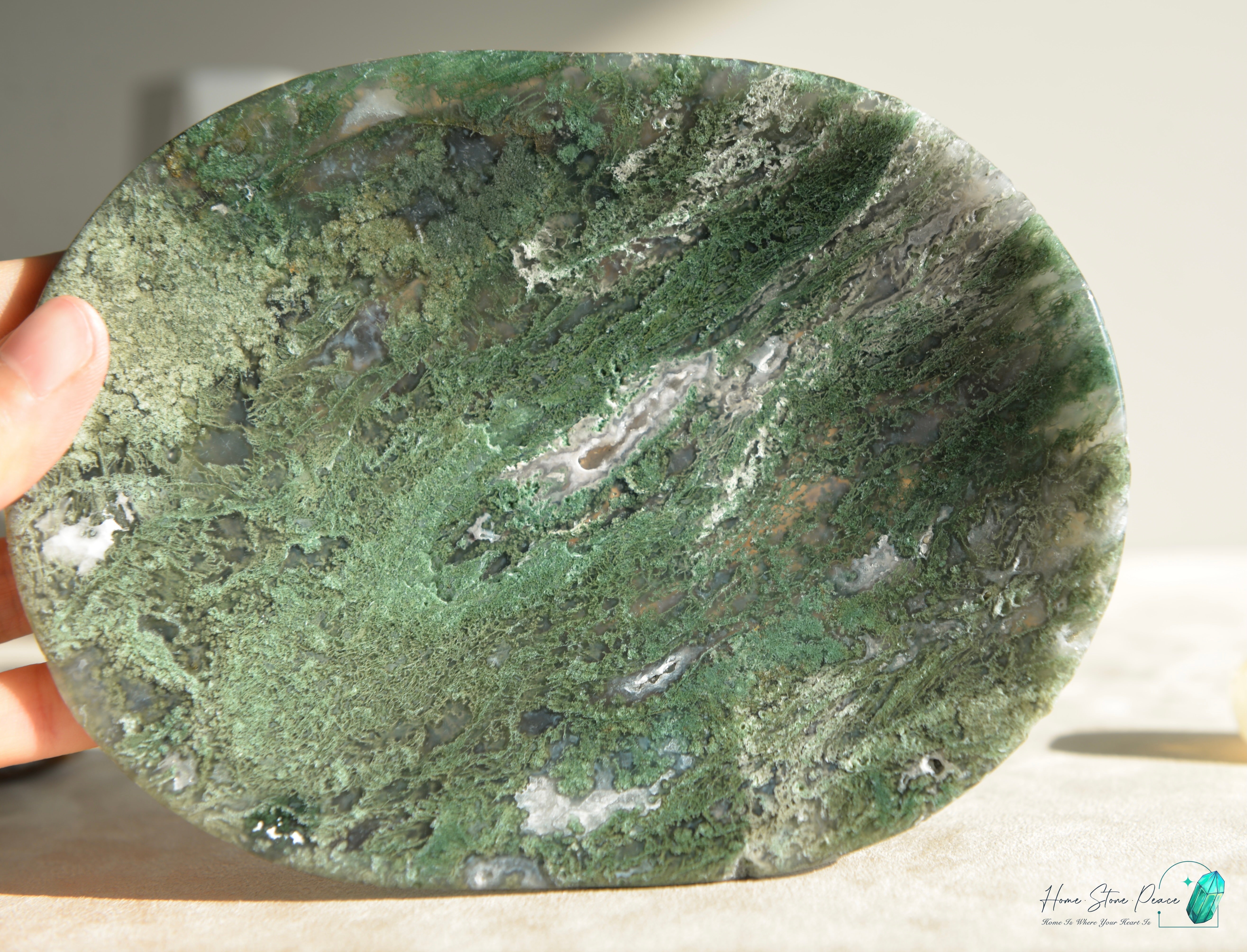 水草瑪瑙碟 Moss Agate Dish