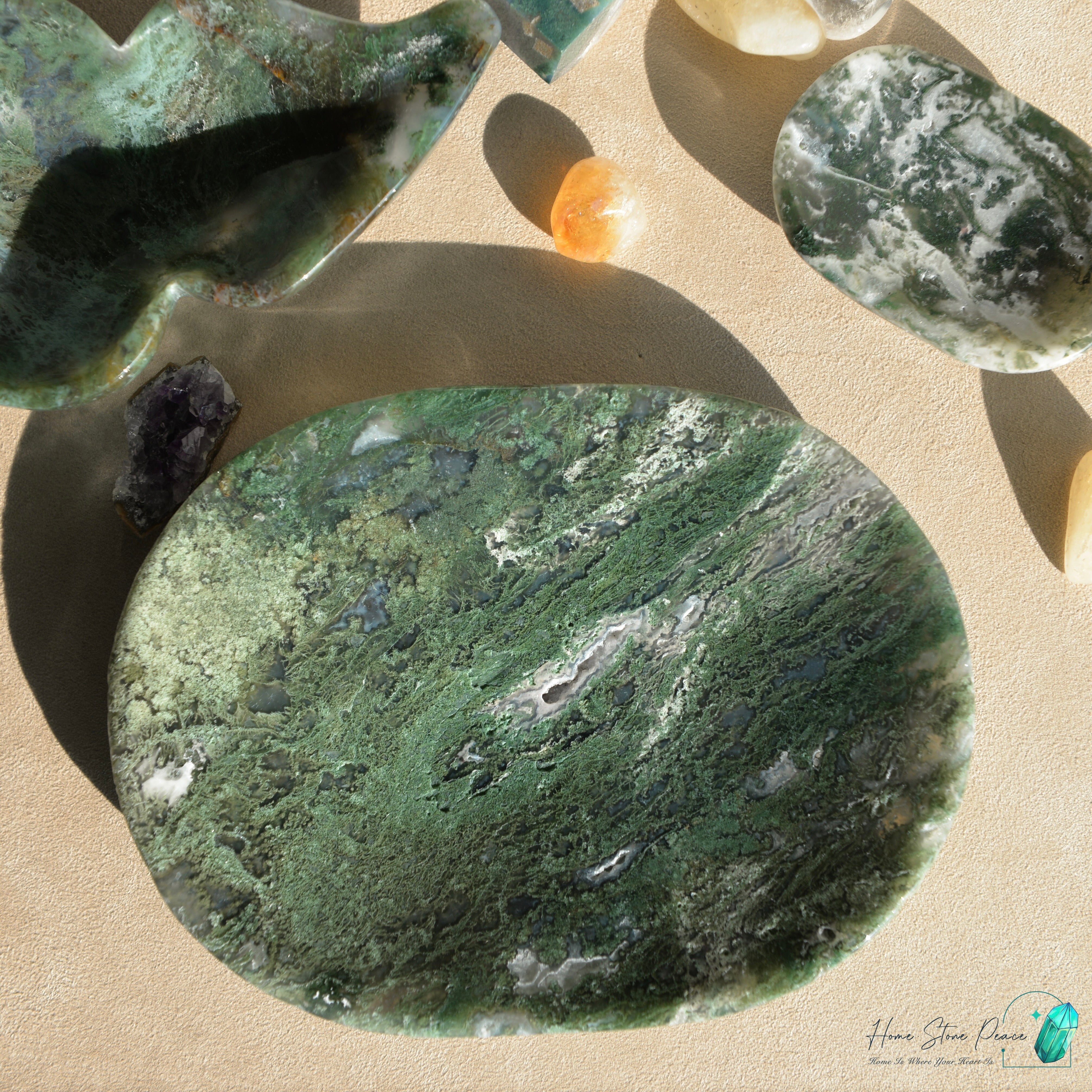 水草瑪瑙碟 Moss Agate Dish