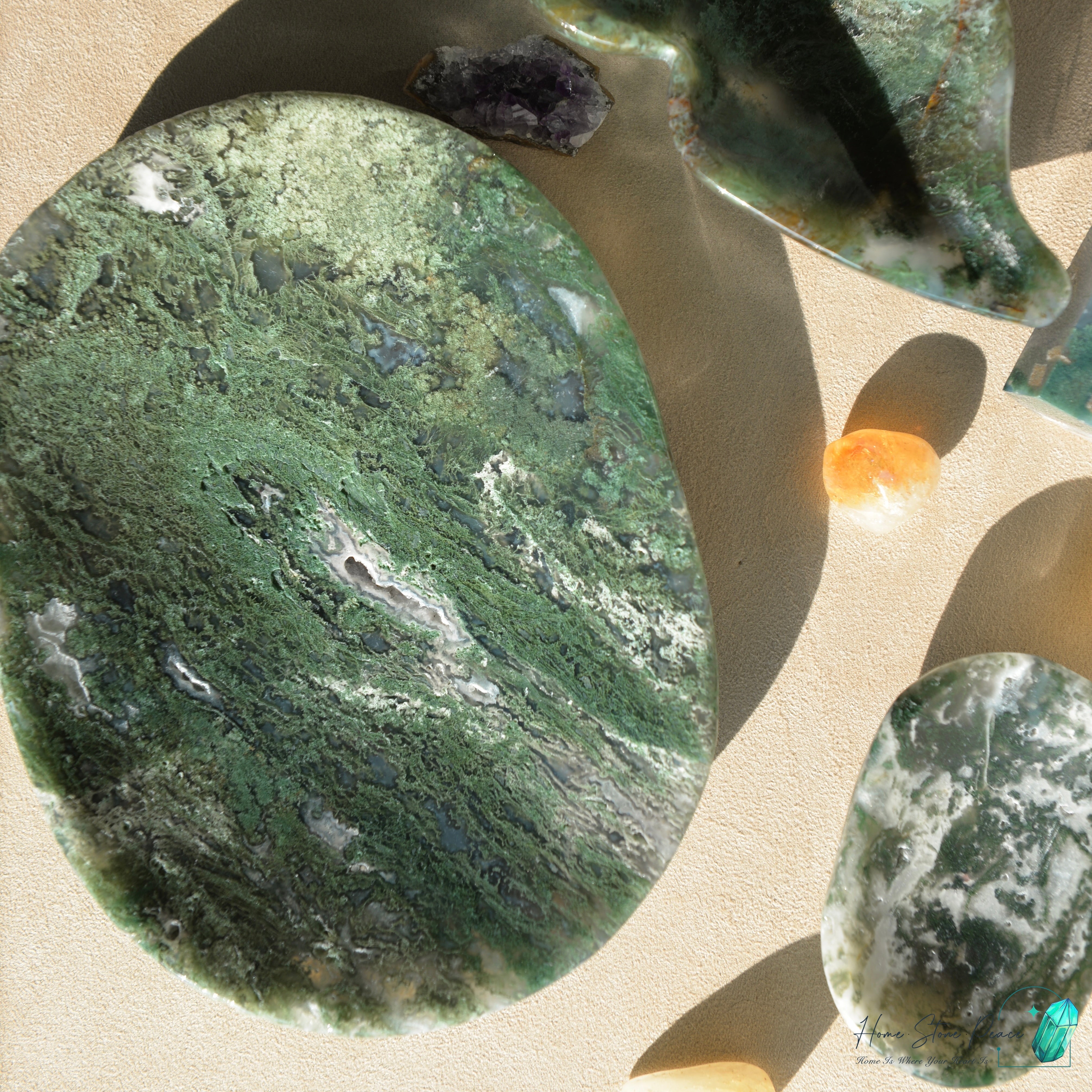 水草瑪瑙碟 Moss Agate Dish