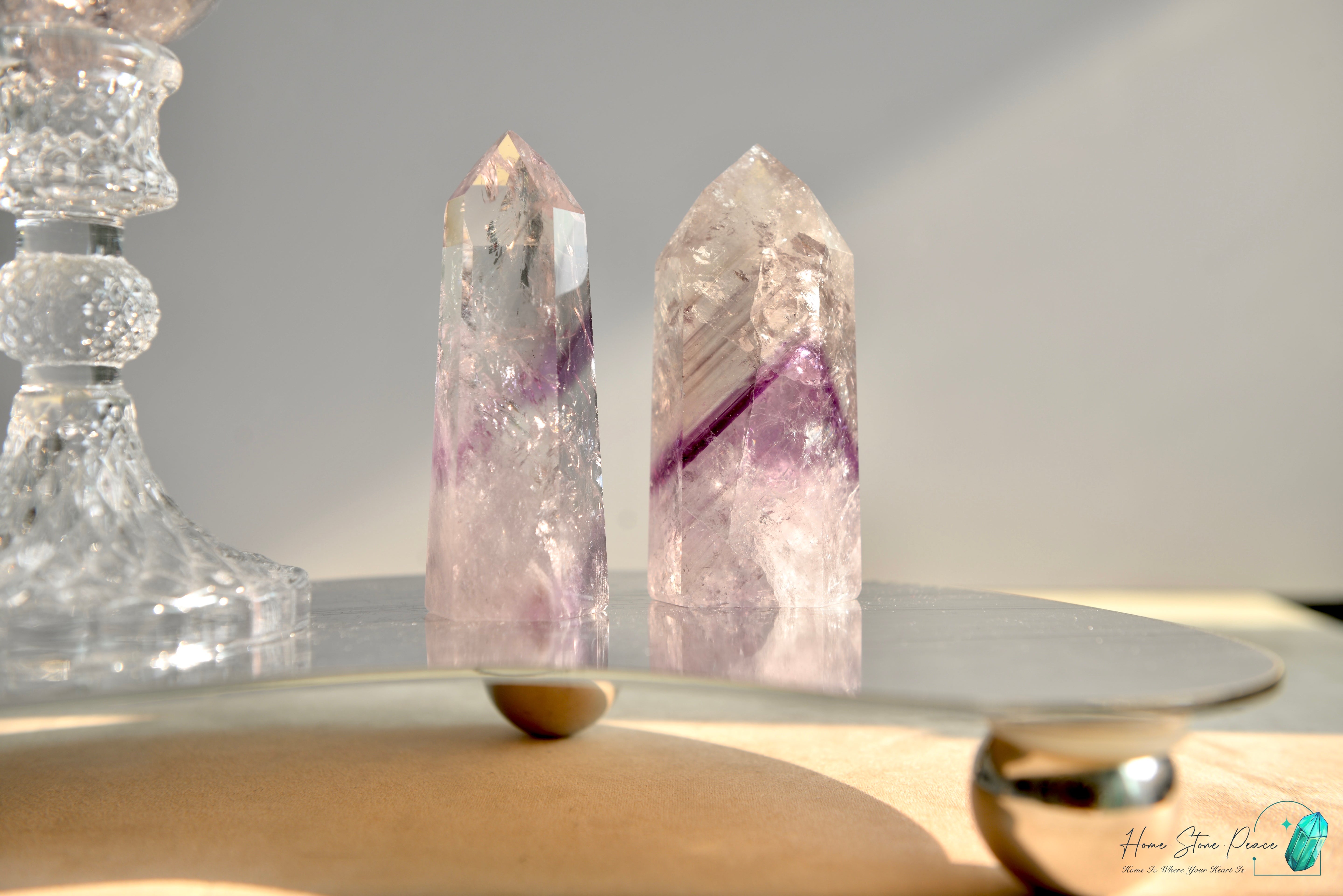 巴西幻影彩虹紫水晶柱 Brazilian Amethyst Phantom Tower with Rainbows