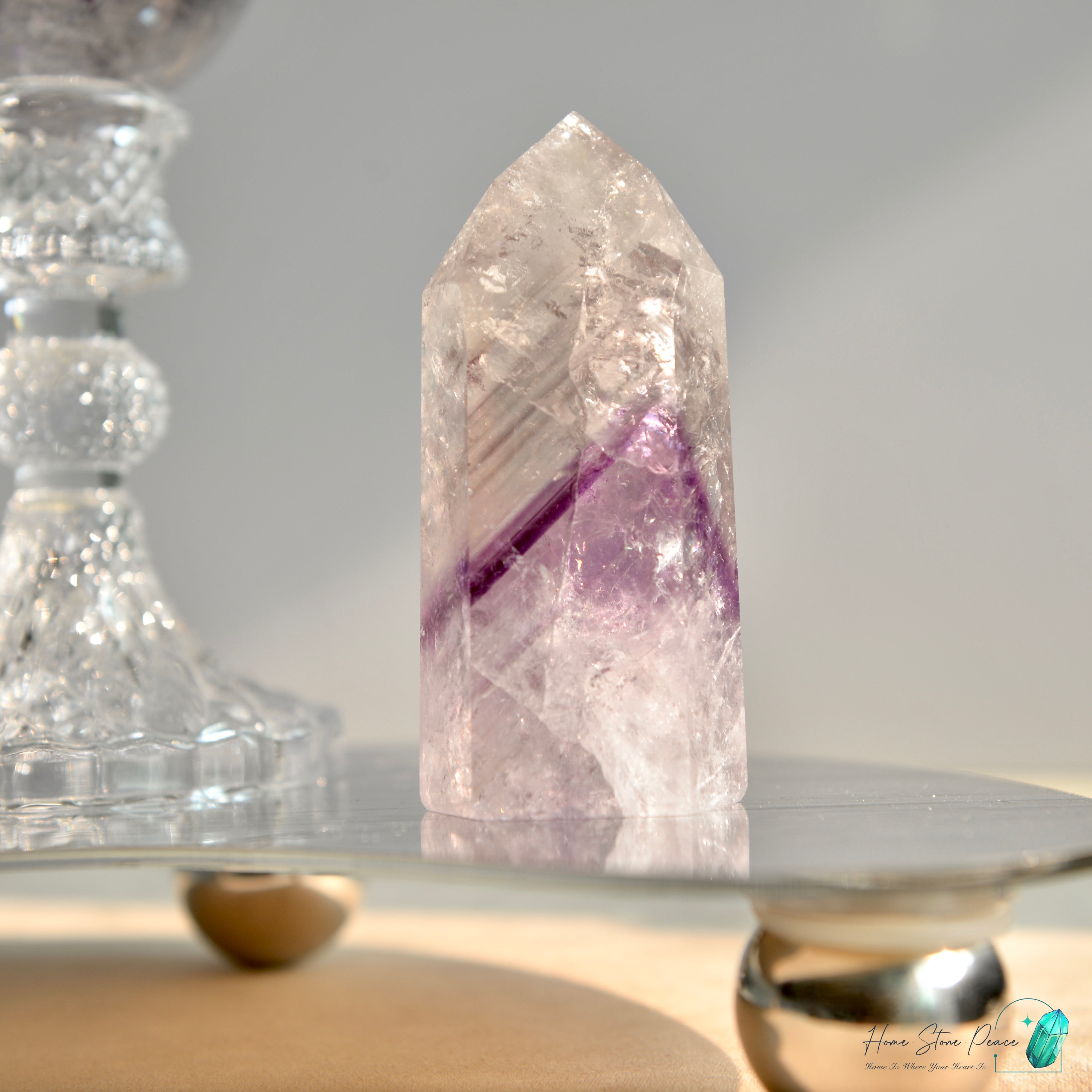 巴西幻影彩虹紫水晶柱 Brazilian Amethyst Phantom Tower with Rainbow