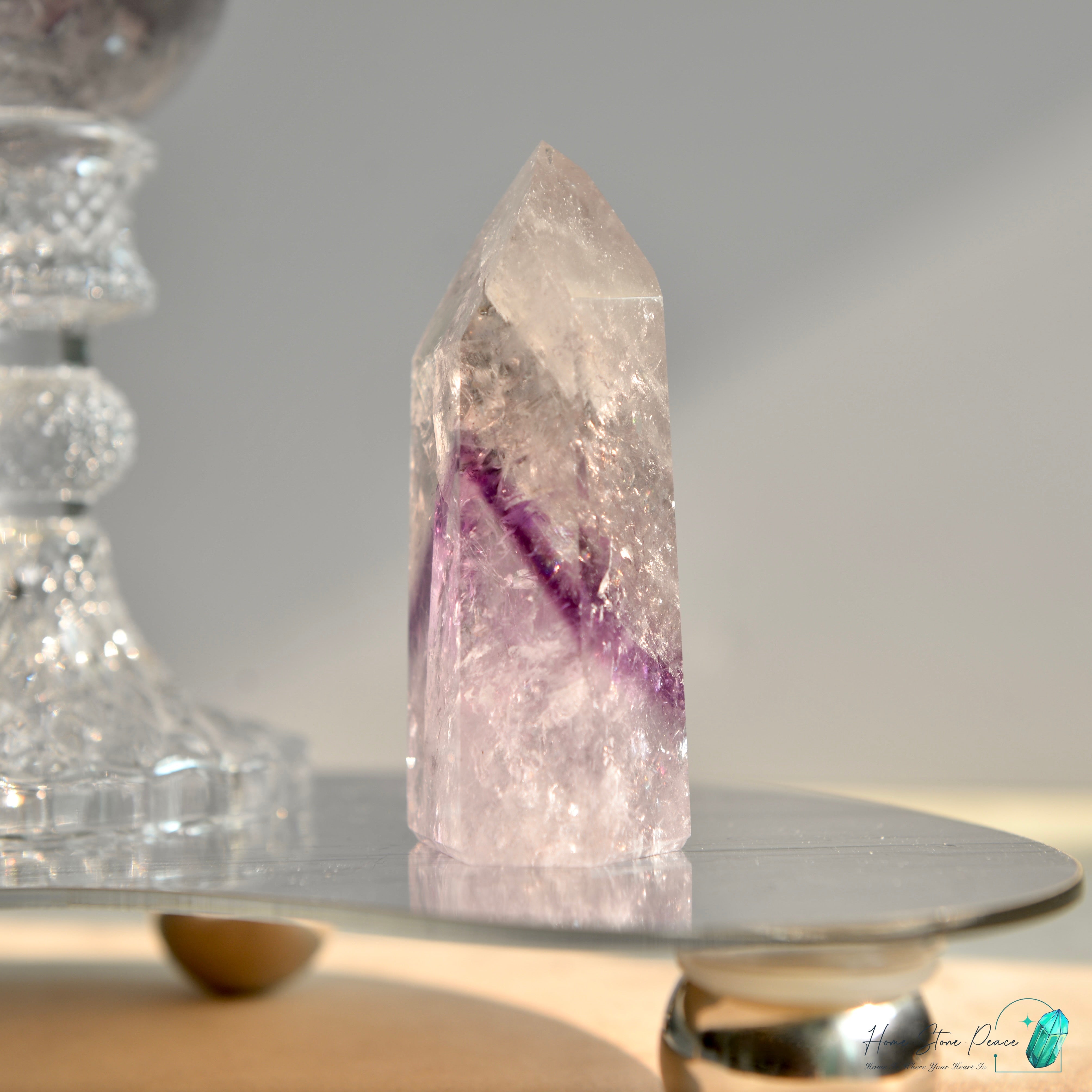 巴西幻影彩虹紫水晶柱 Brazilian Amethyst Phantom Tower with Rainbow