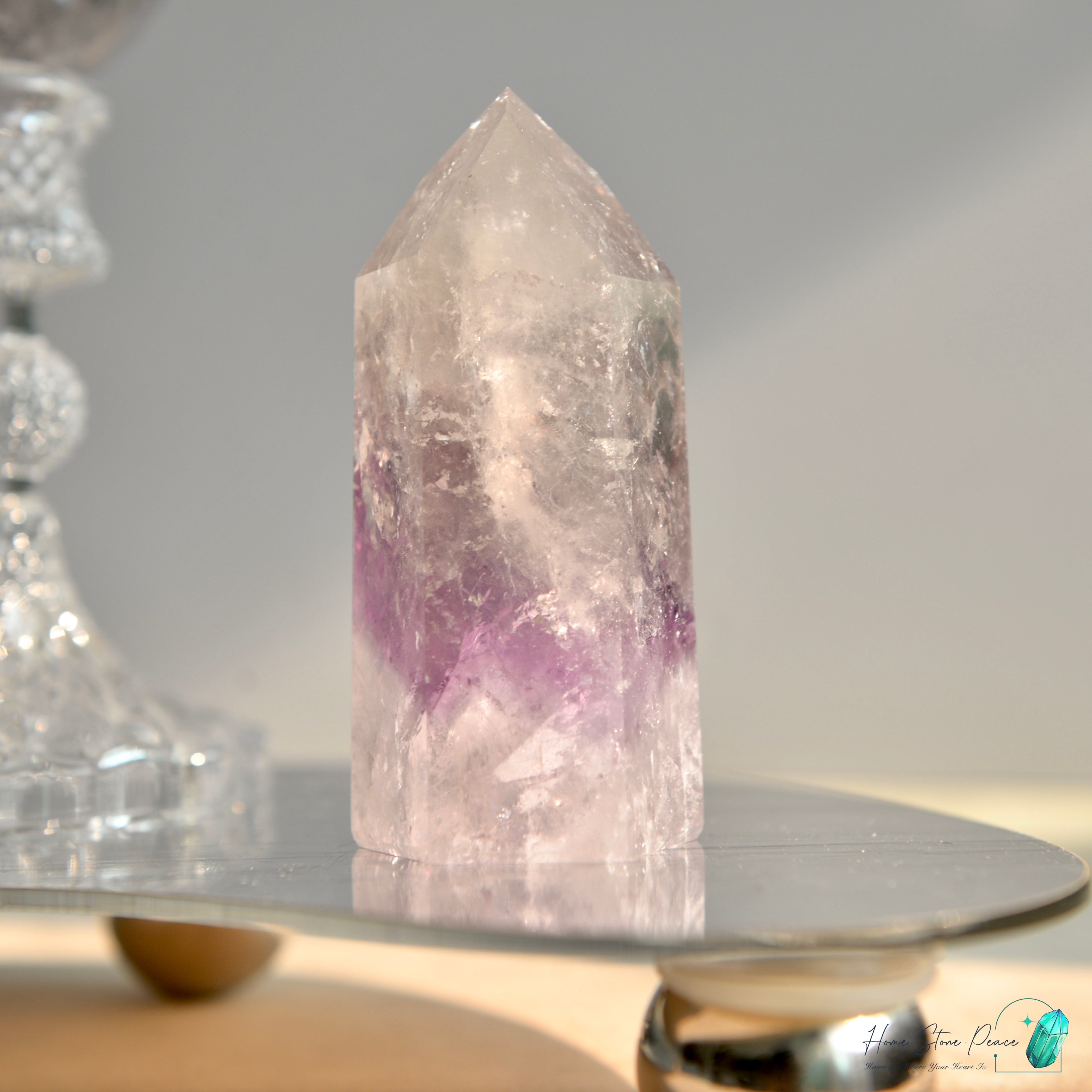 巴西幻影彩虹紫水晶柱 Brazilian Amethyst Phantom Tower with Rainbow