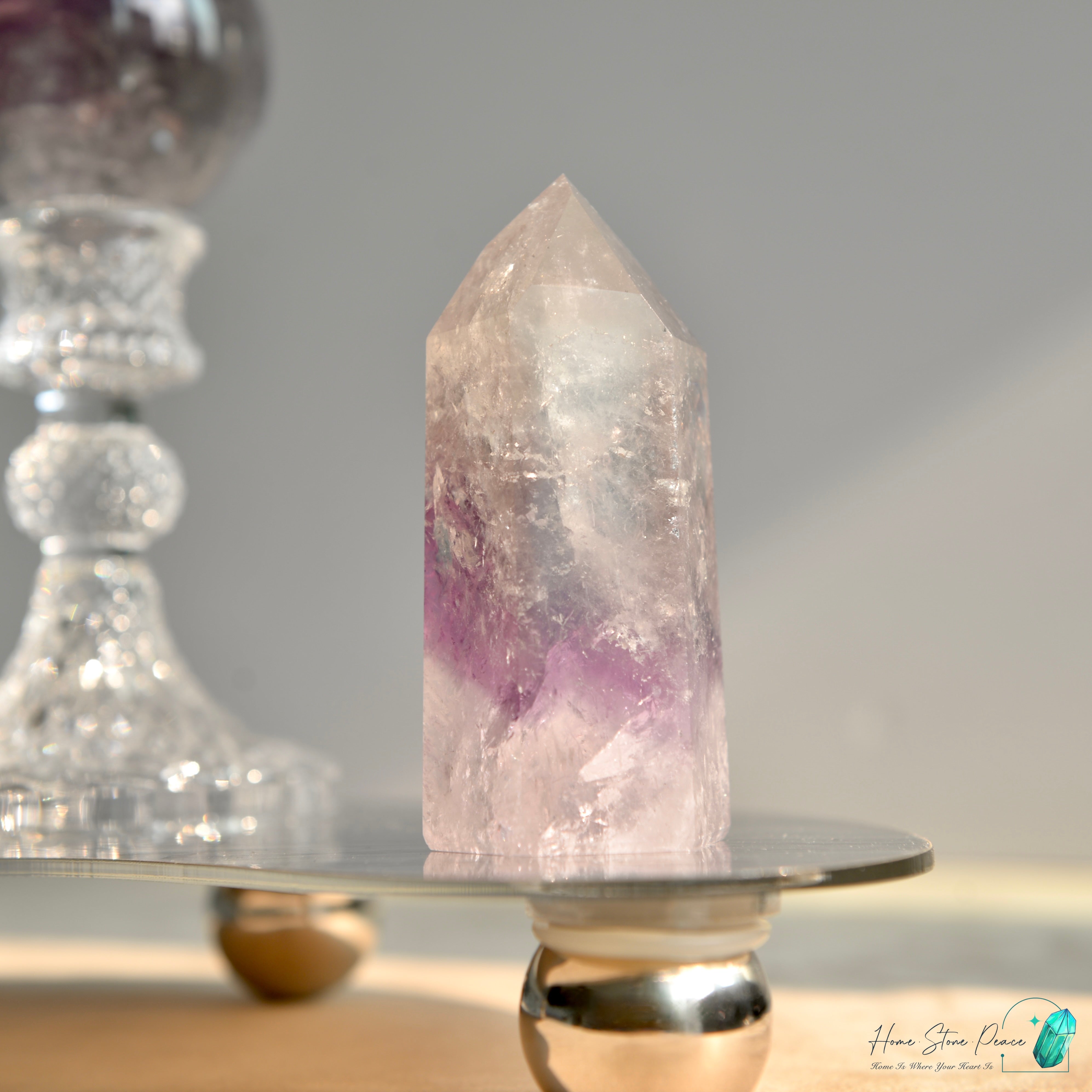 巴西幻影彩虹紫水晶柱 Brazilian Amethyst Phantom Tower with Rainbow