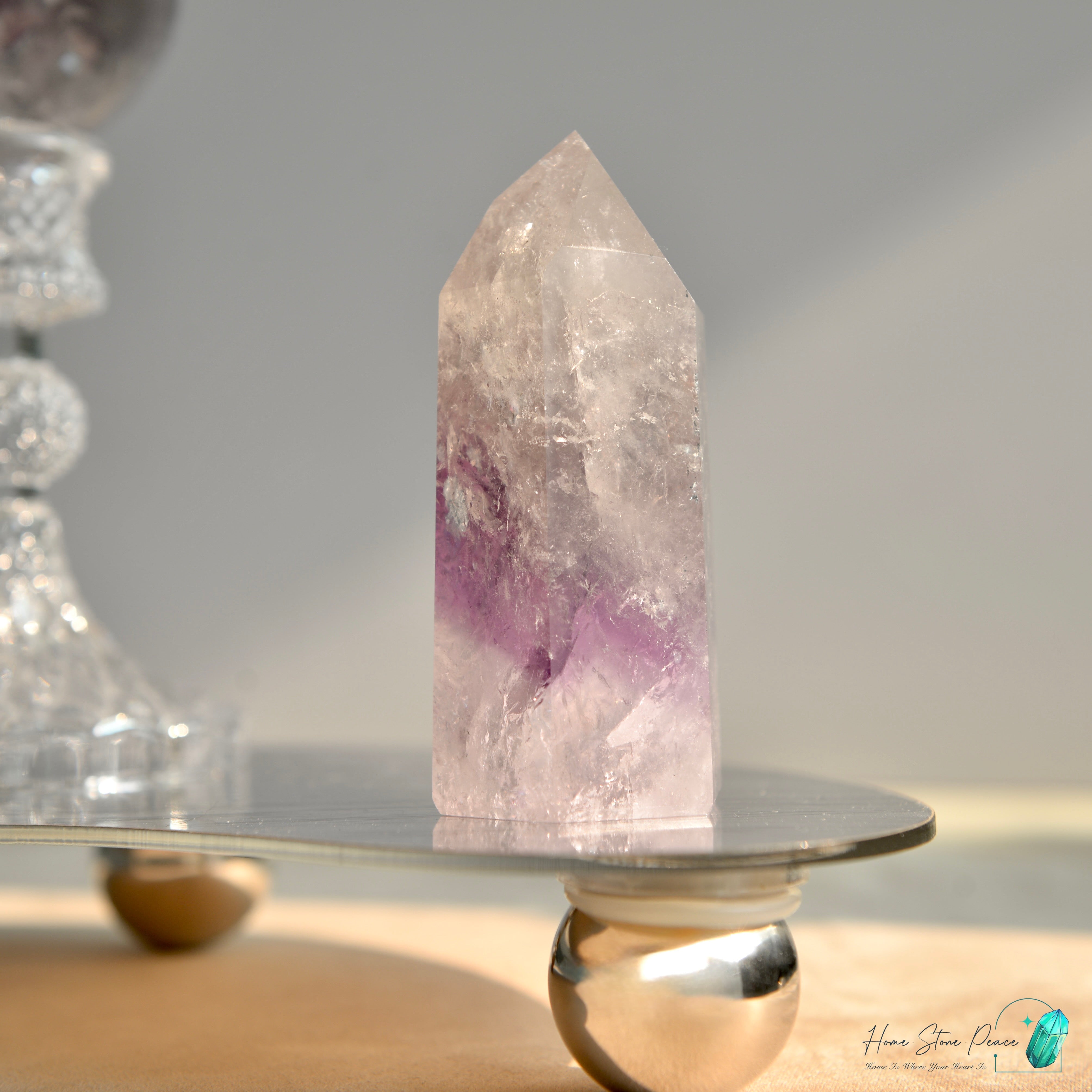 巴西幻影彩虹紫水晶柱 Brazilian Amethyst Phantom Tower with Rainbow