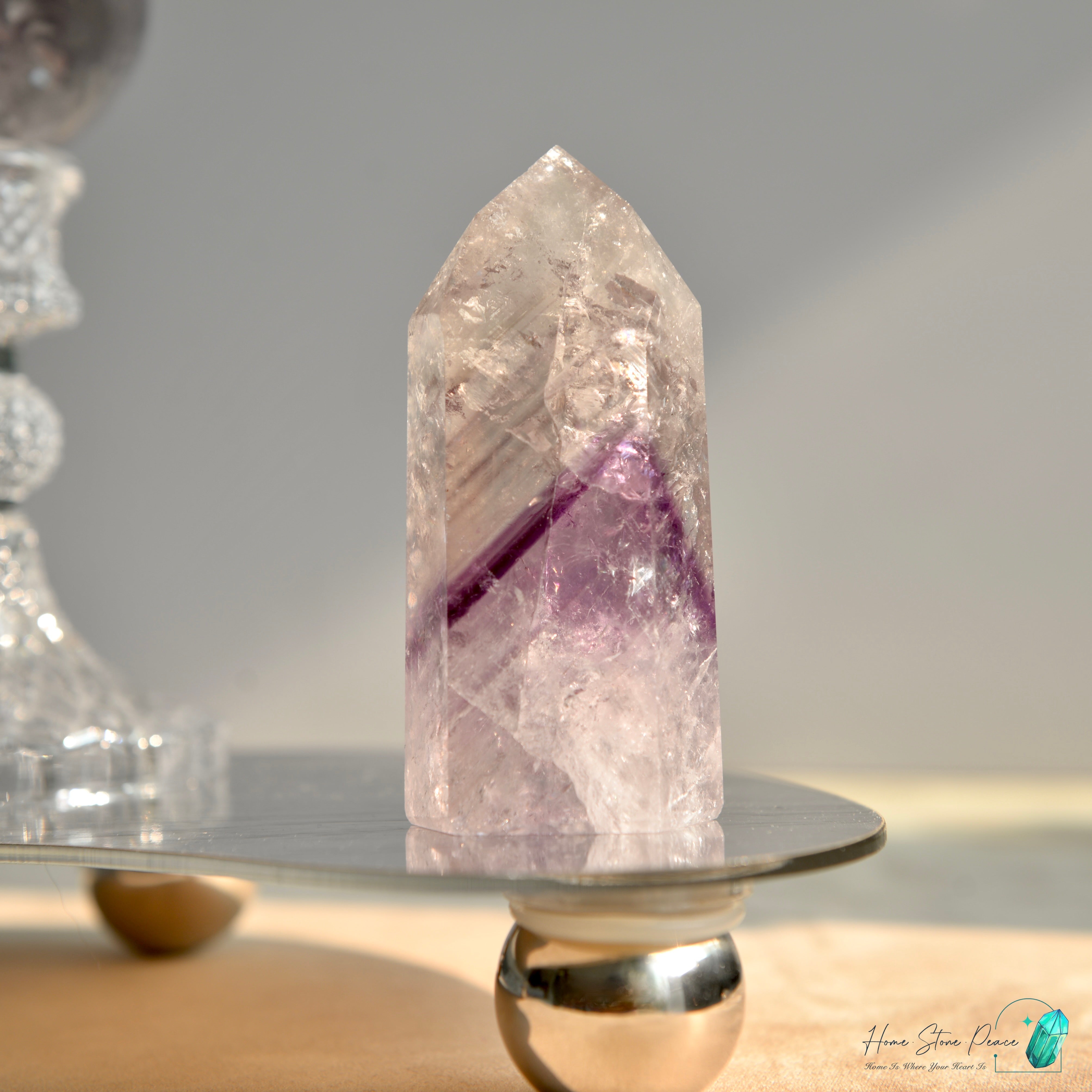 巴西幻影彩虹紫水晶柱 Brazilian Amethyst Phantom Tower with Rainbow