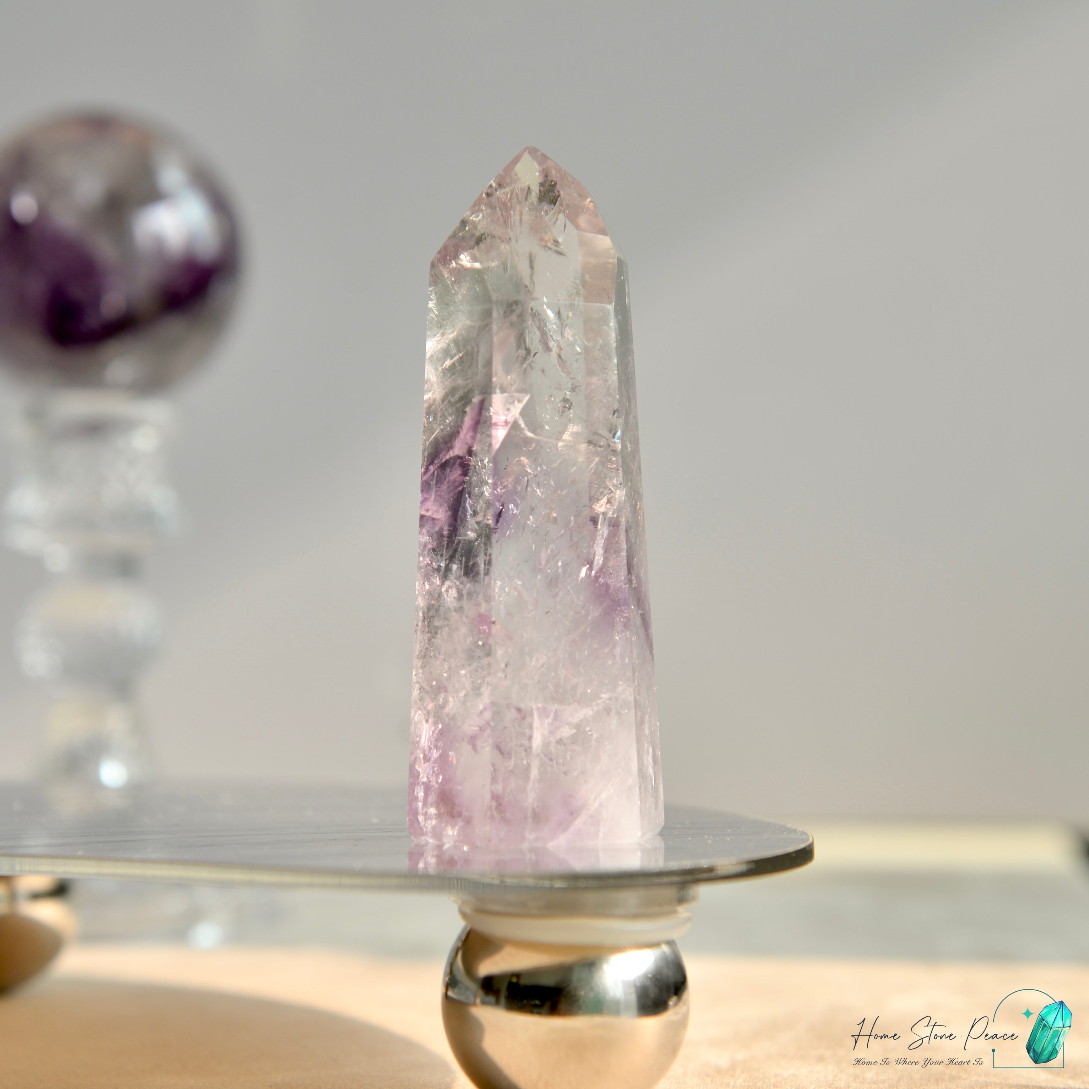 巴西幻影彩虹紫水晶柱 Brazilian Amethyst Phantom Tower with Rainbows