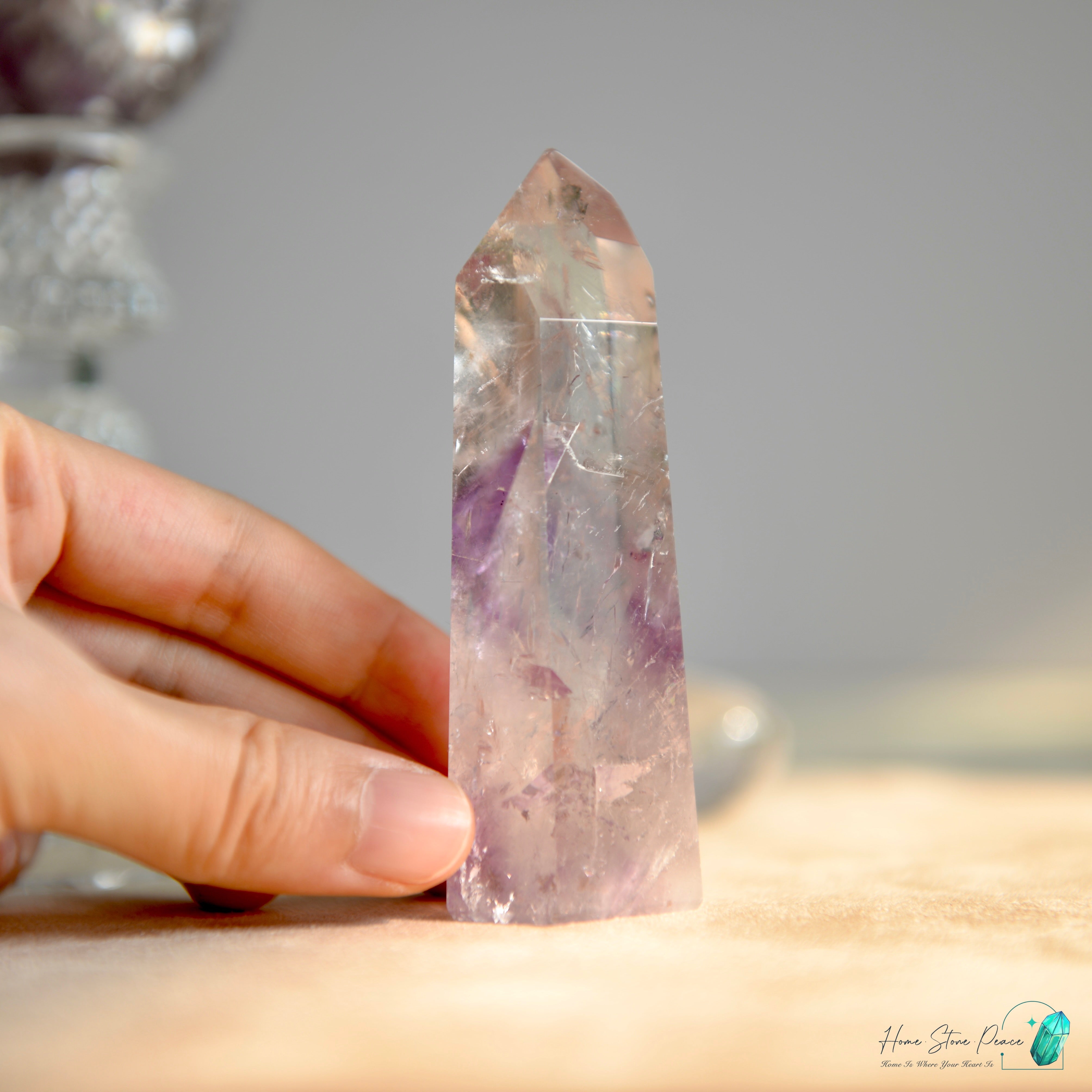 巴西幻影彩虹紫水晶柱 Brazilian Amethyst Phantom Tower with Rainbows