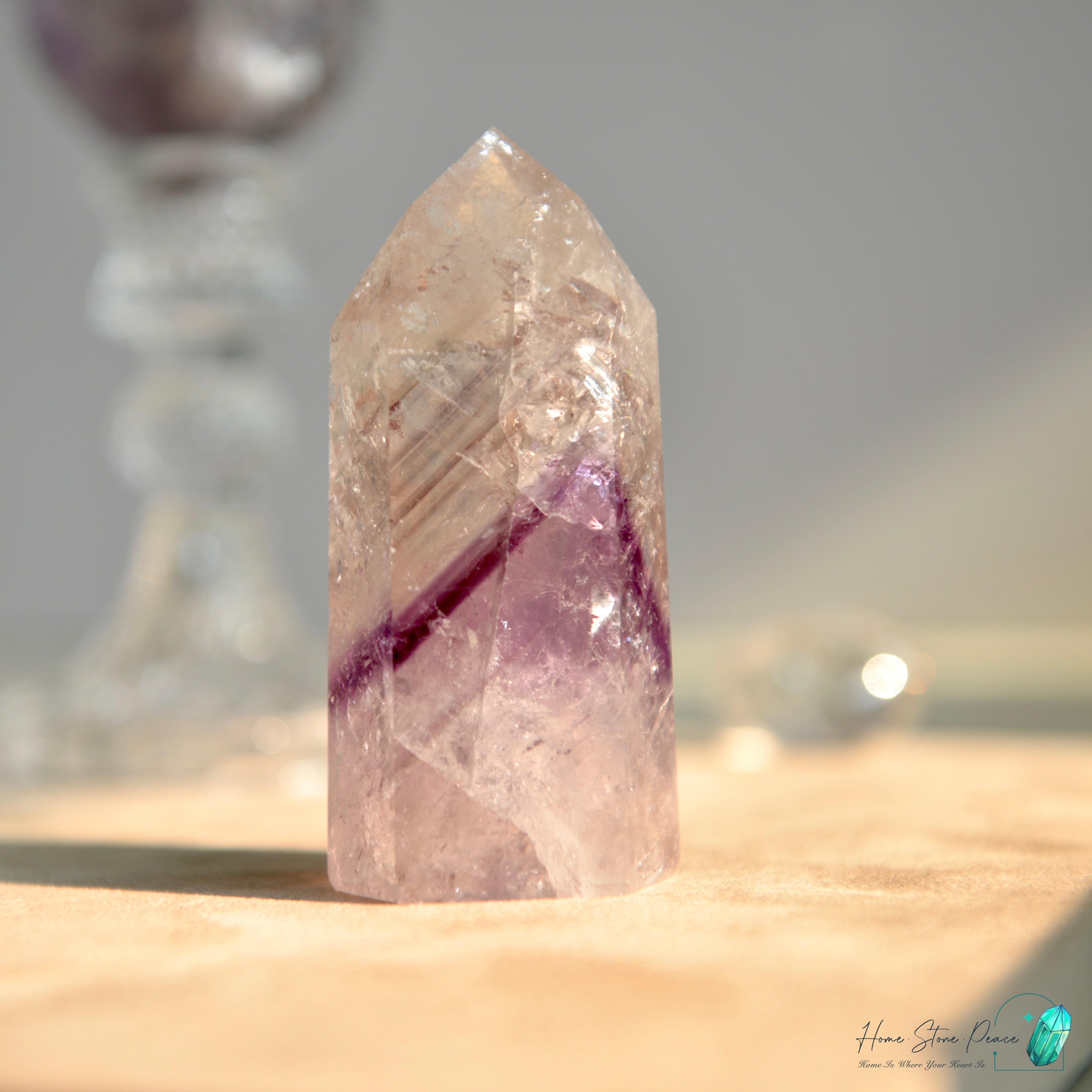 巴西幻影彩虹紫水晶柱 Brazilian Amethyst Phantom Tower with Rainbow
