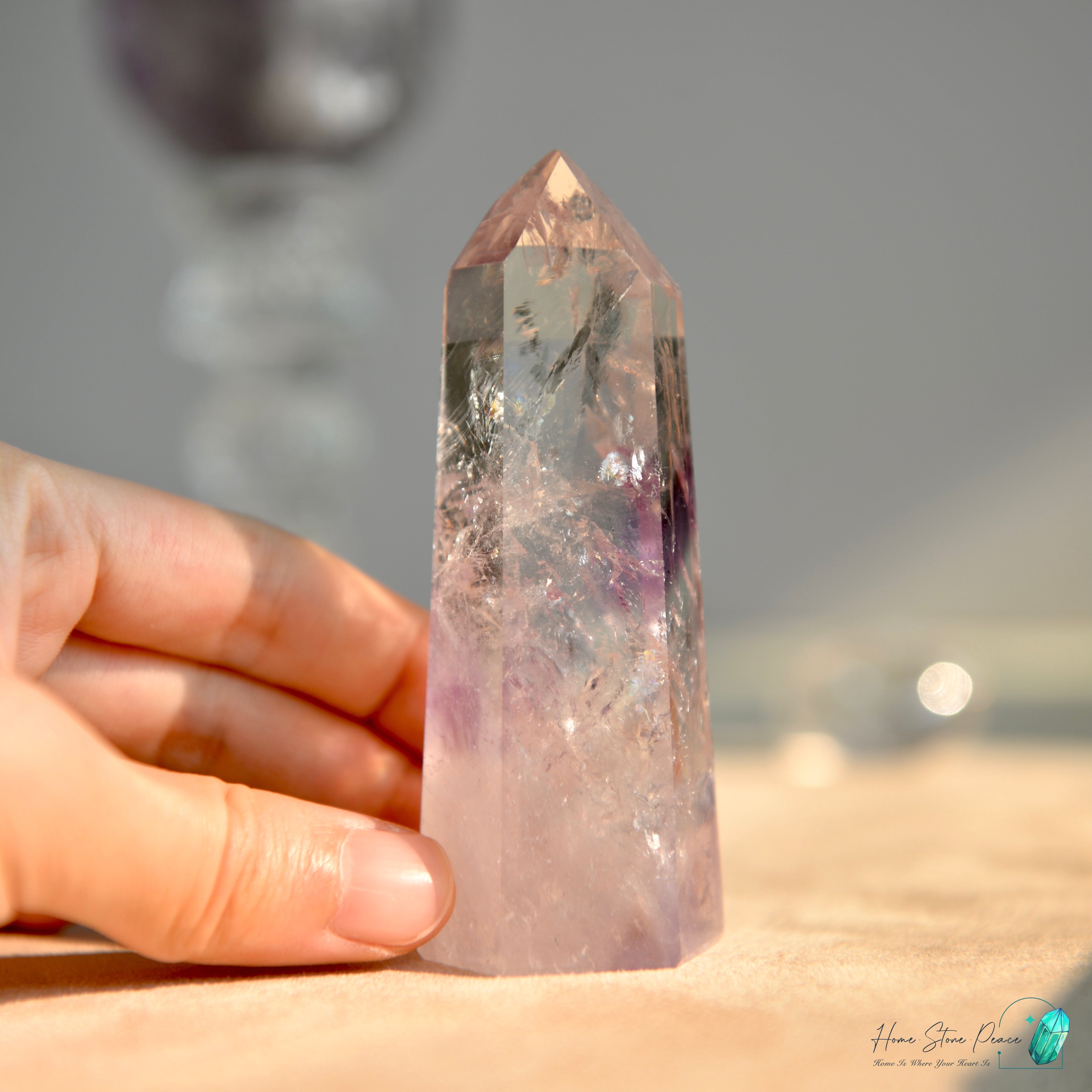 巴西幻影彩虹紫水晶柱 Brazilian Amethyst Phantom Tower with Rainbows