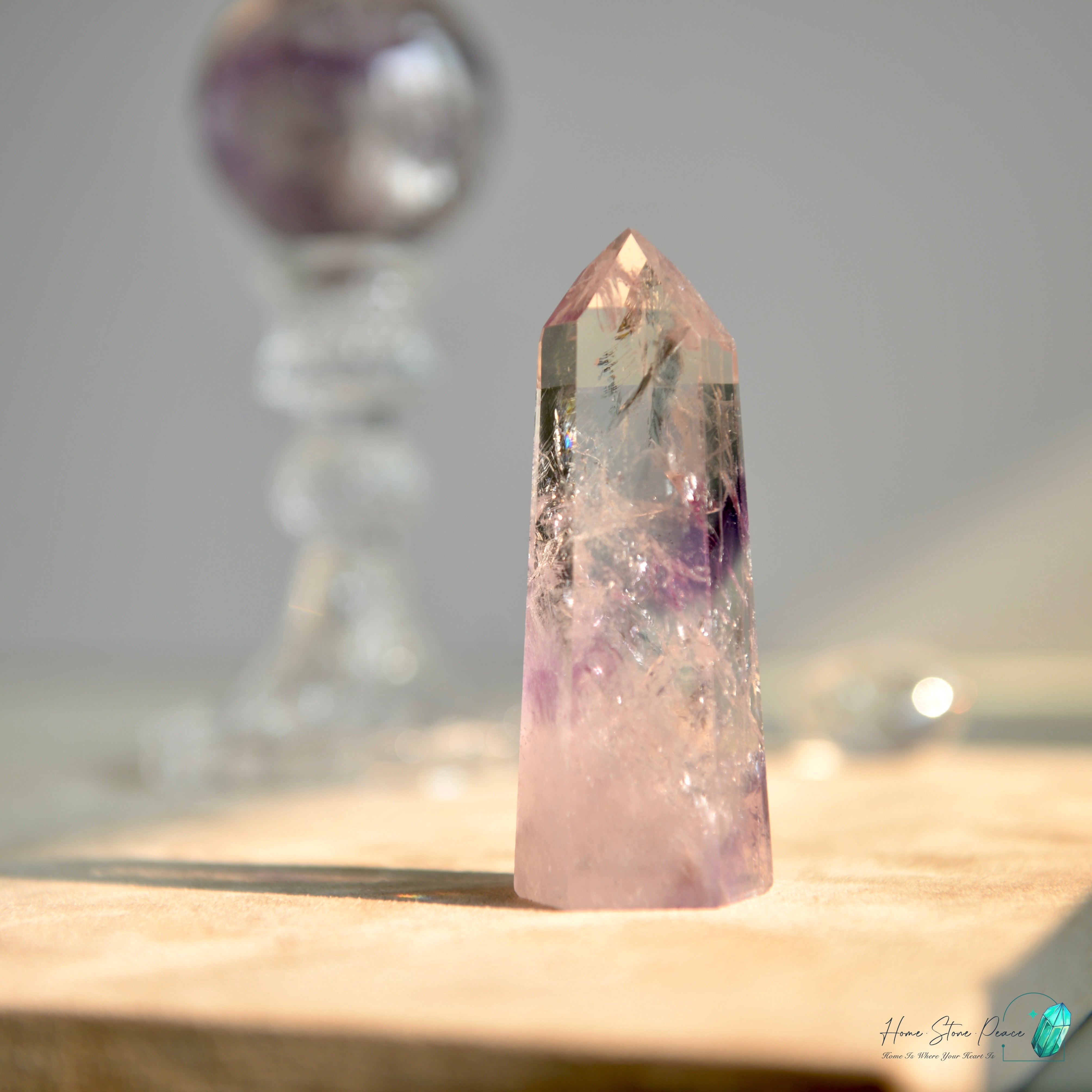巴西幻影彩虹紫水晶柱 Brazilian Amethyst Phantom Tower with Rainbows
